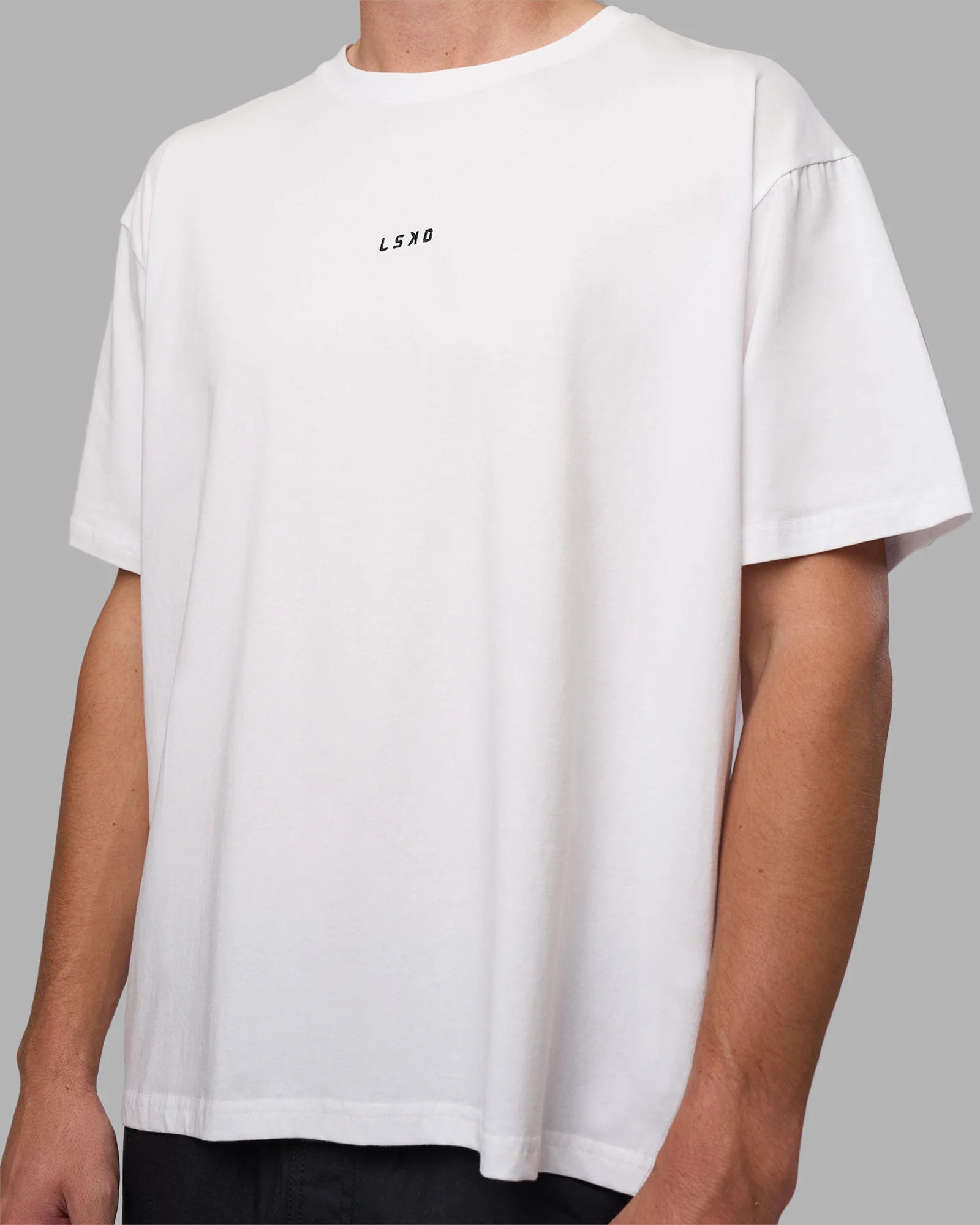 Go-To FLXCotton Oversized Tee - White-Black - Image 10