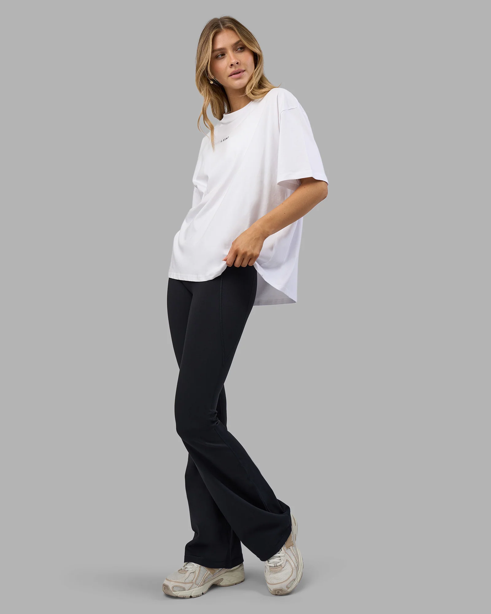 Go-To FLXCotton Oversized Tee - White-Black - Image 3