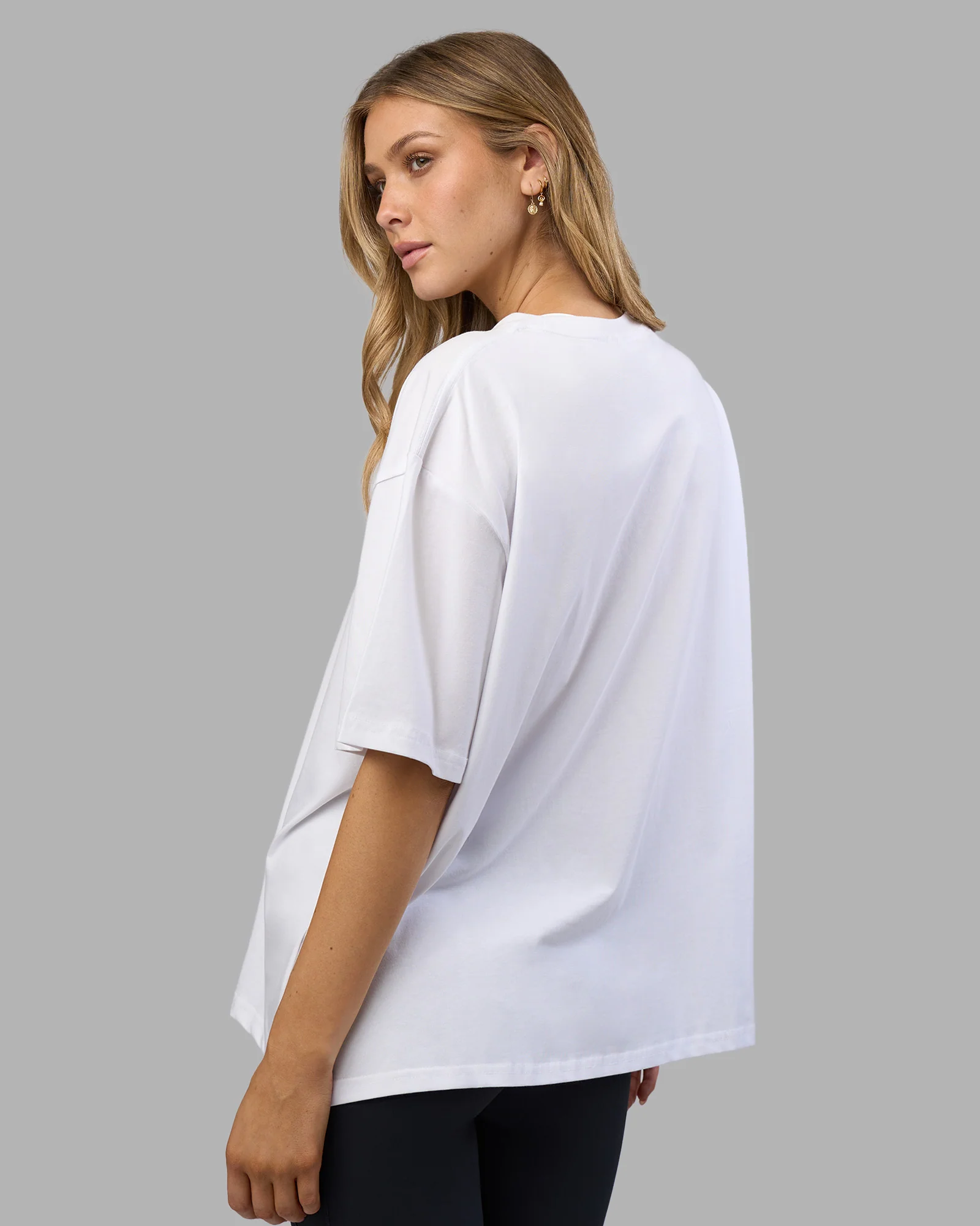 Go-To FLXCotton Oversized Tee - White-Black - Image 4