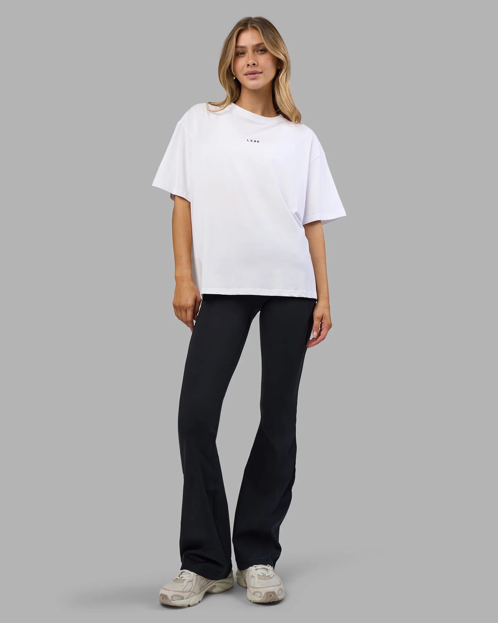 Go-To FLXCotton Oversized Tee - White-Black - Image 6
