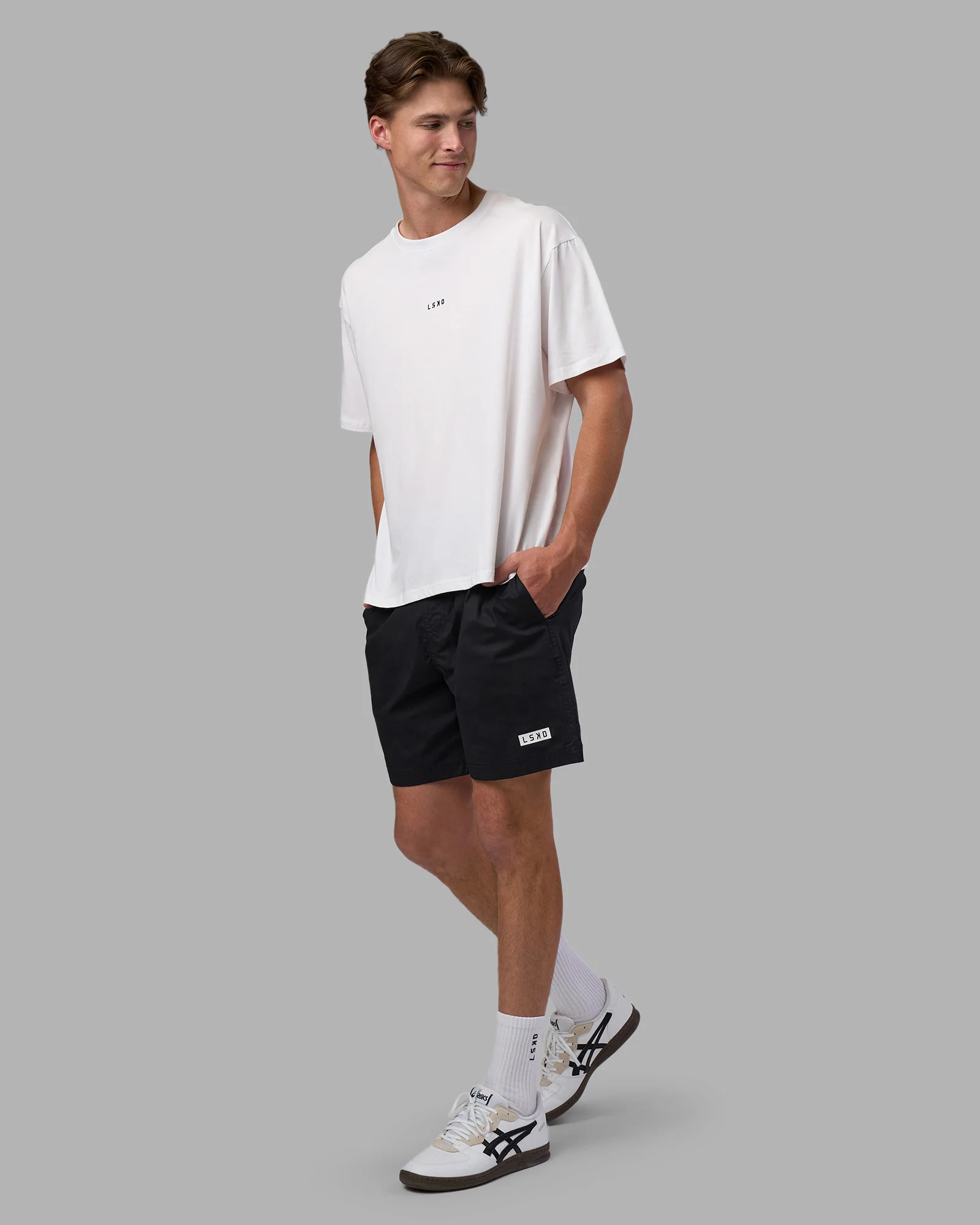 Go-To FLXCotton Oversized Tee - White-Black - Image 7