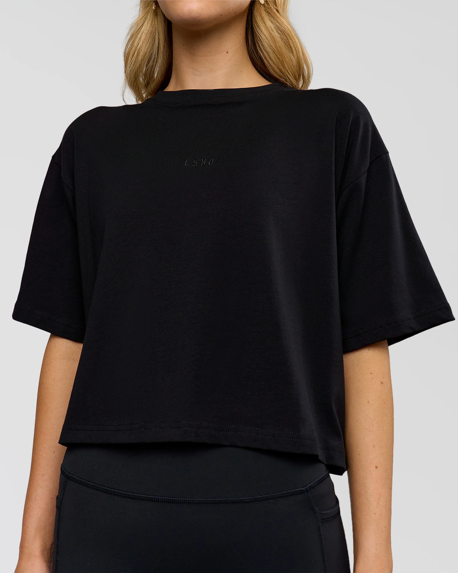Go-To FLXCotton Skimmer Tee - Black-Black - Image 5