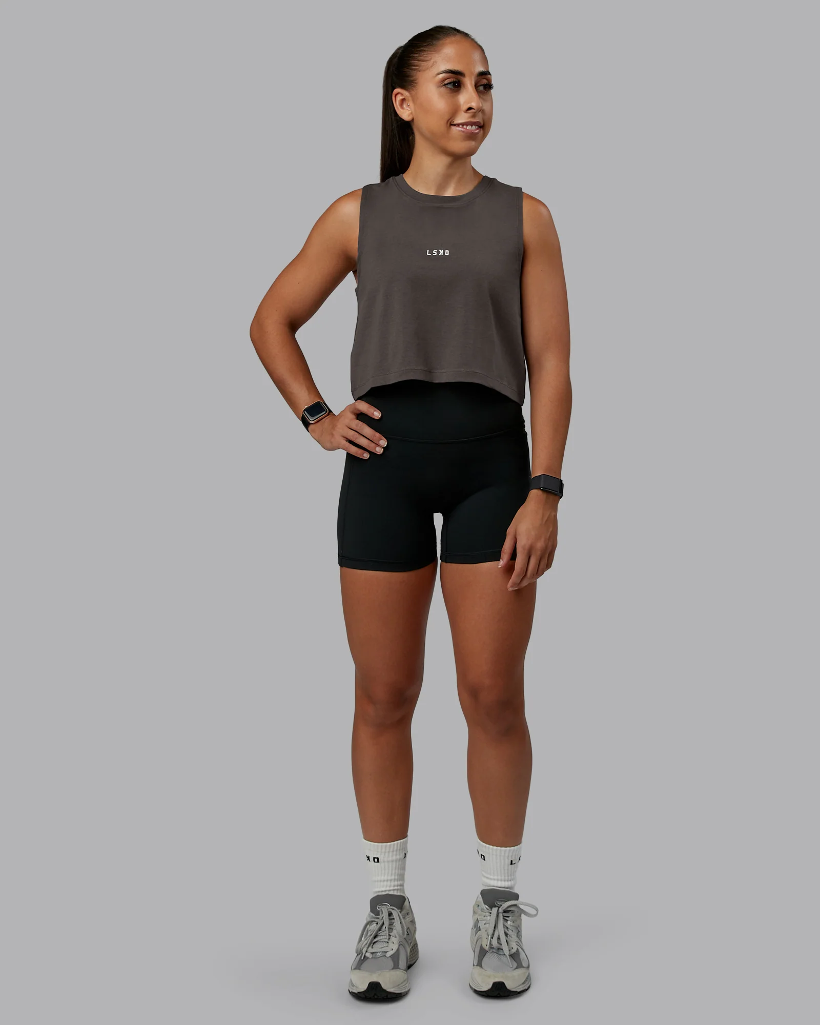 Go-To FLXCotton Tank - Dark Storm-White - Image 3