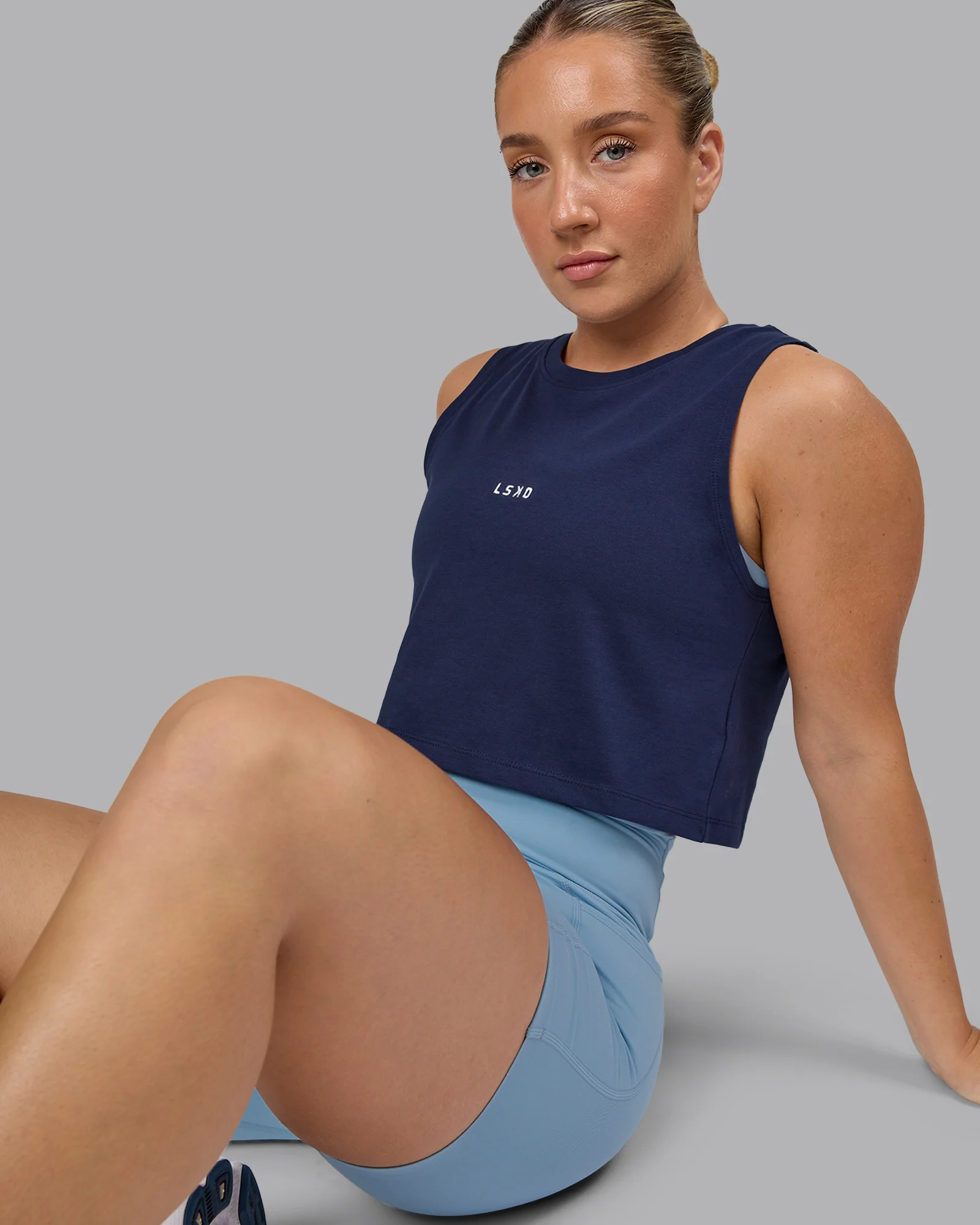 Go-To FLXCotton Tank - Future Navy-White - Image 2