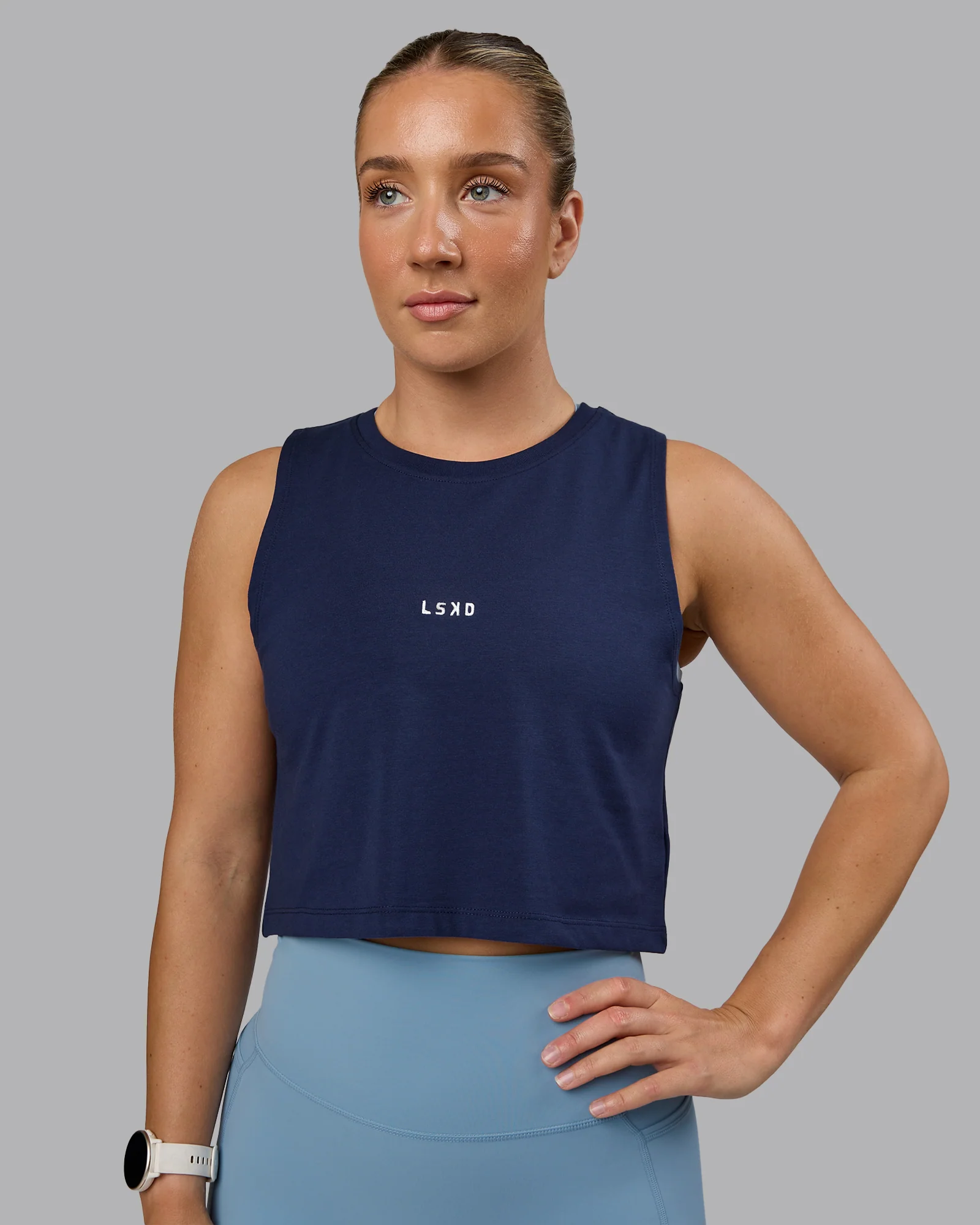 Go-To FLXCotton Tank - Future Navy-White - Image 6
