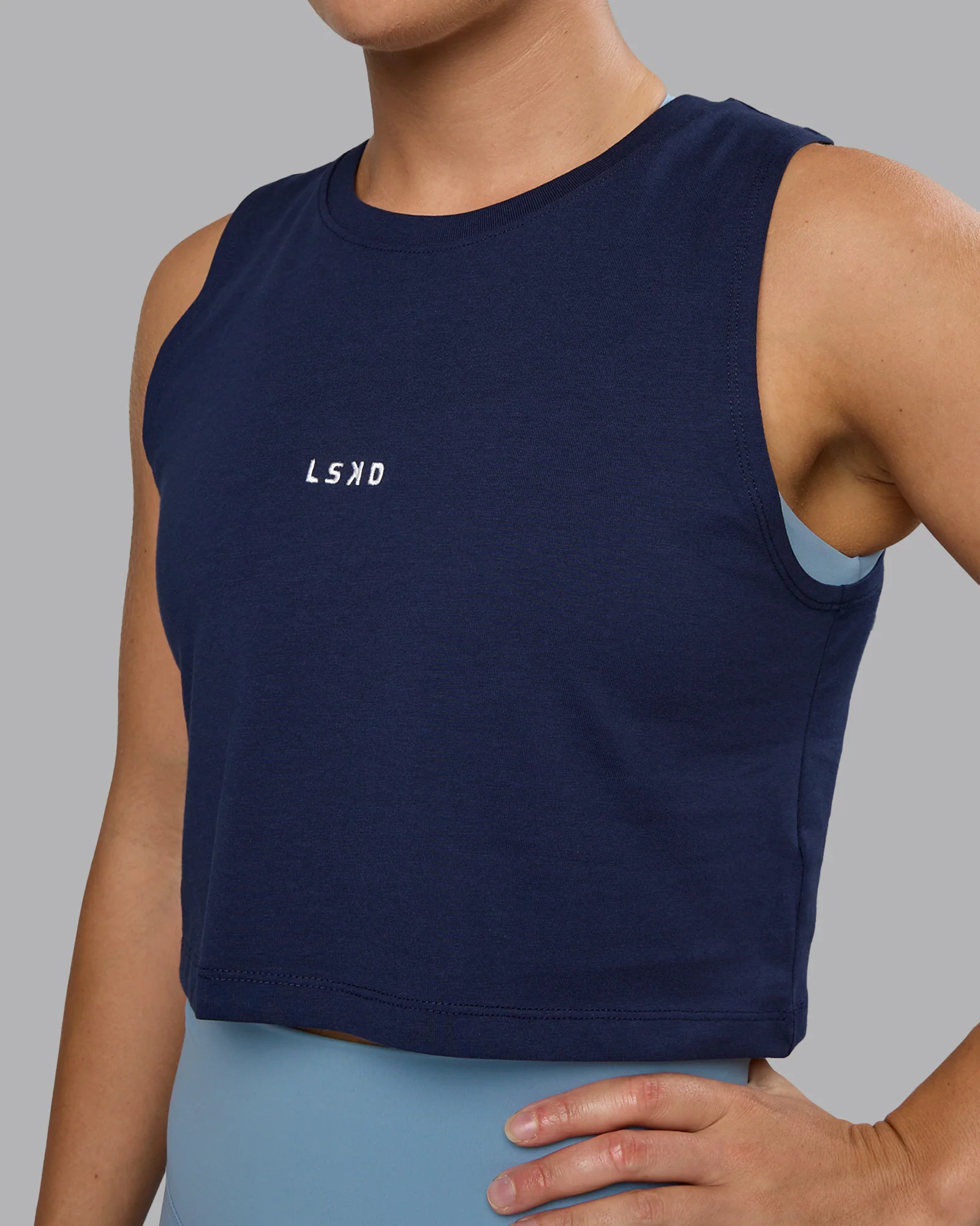 Go-To FLXCotton Tank - Future Navy-White - Image 8