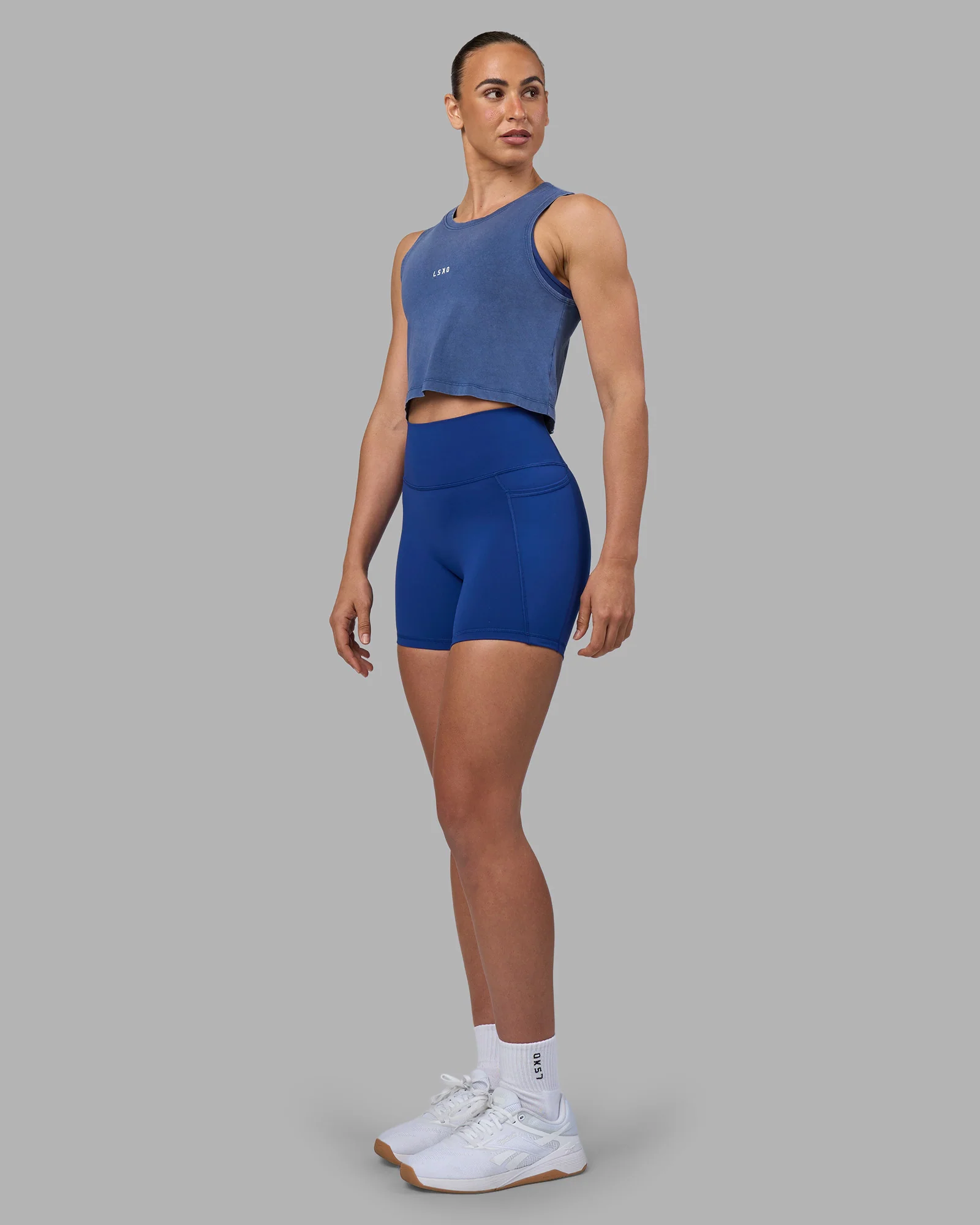 Go-To FLXCotton Tank - Midnight Blue Washed-White - Image 4
