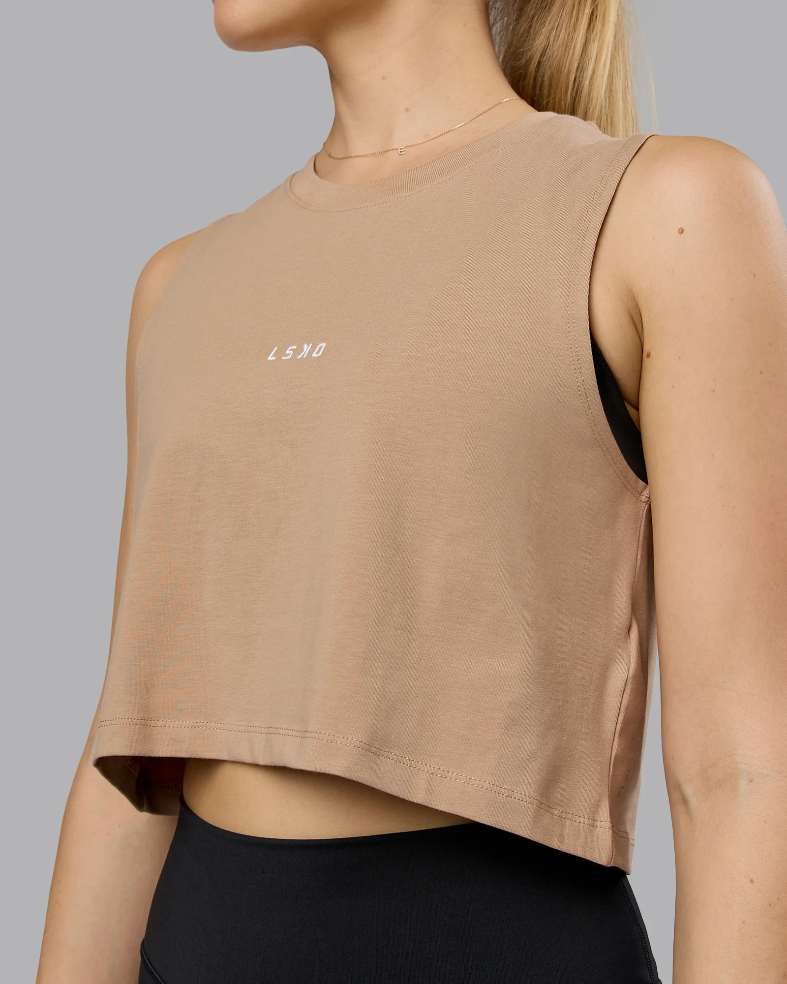 Go-To FLXCotton Tank - Warm Smoke-White - Image 4