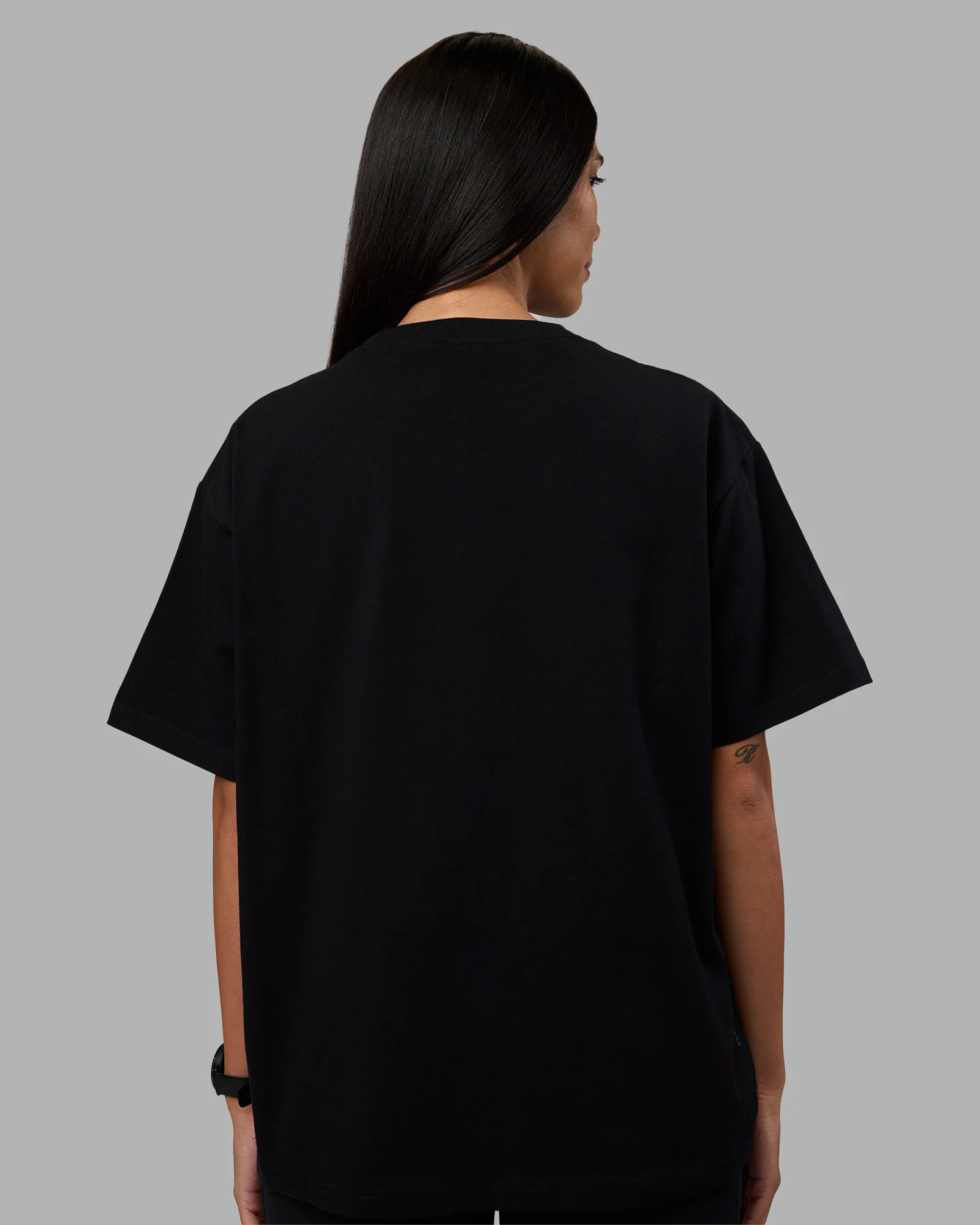 Go-To Heavyweight FLXCotton Oversized Tee - Black - Image 3