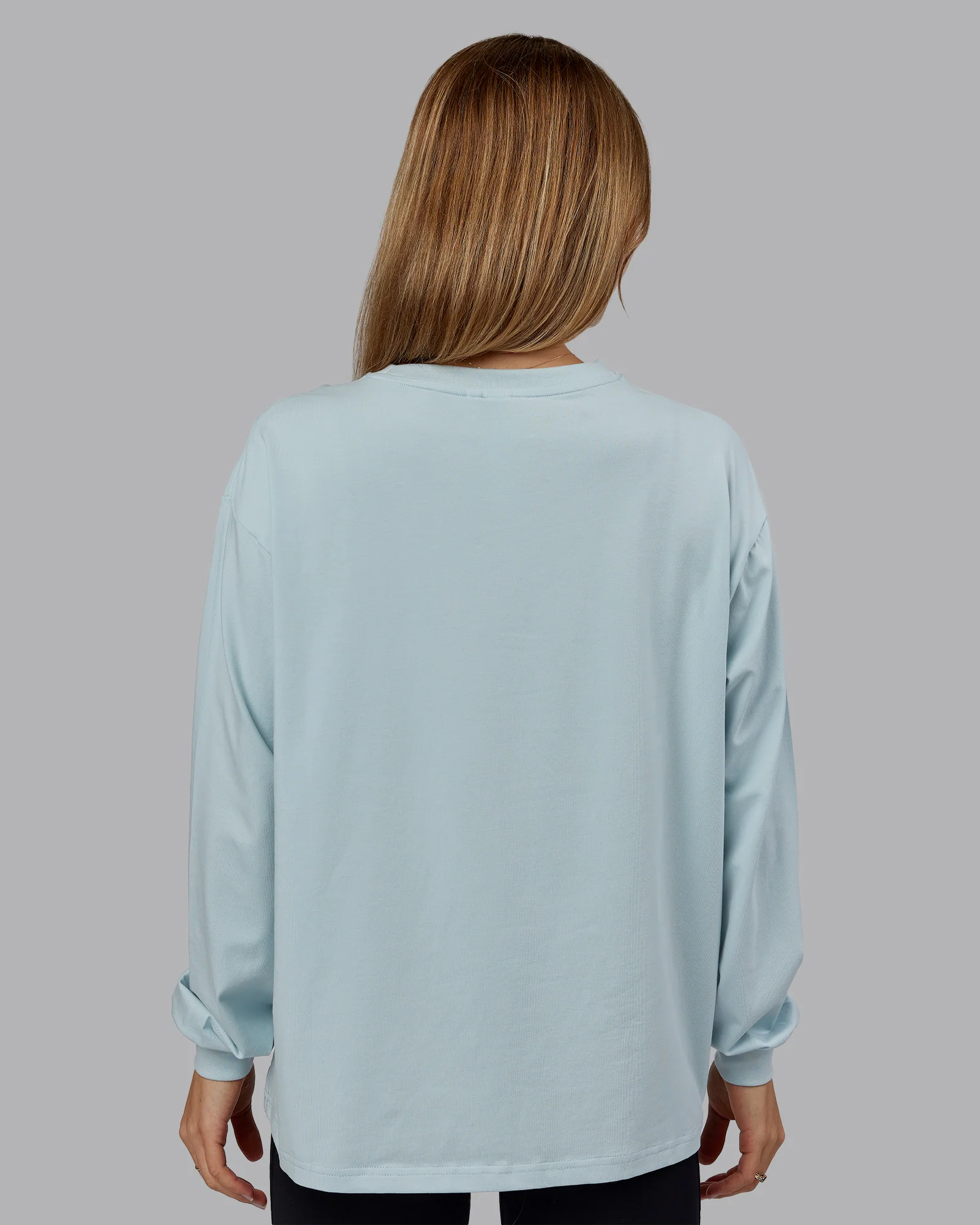 Go-To Long Sleeve FLXCotton Oversized Tee - Skyride-White - Image 3