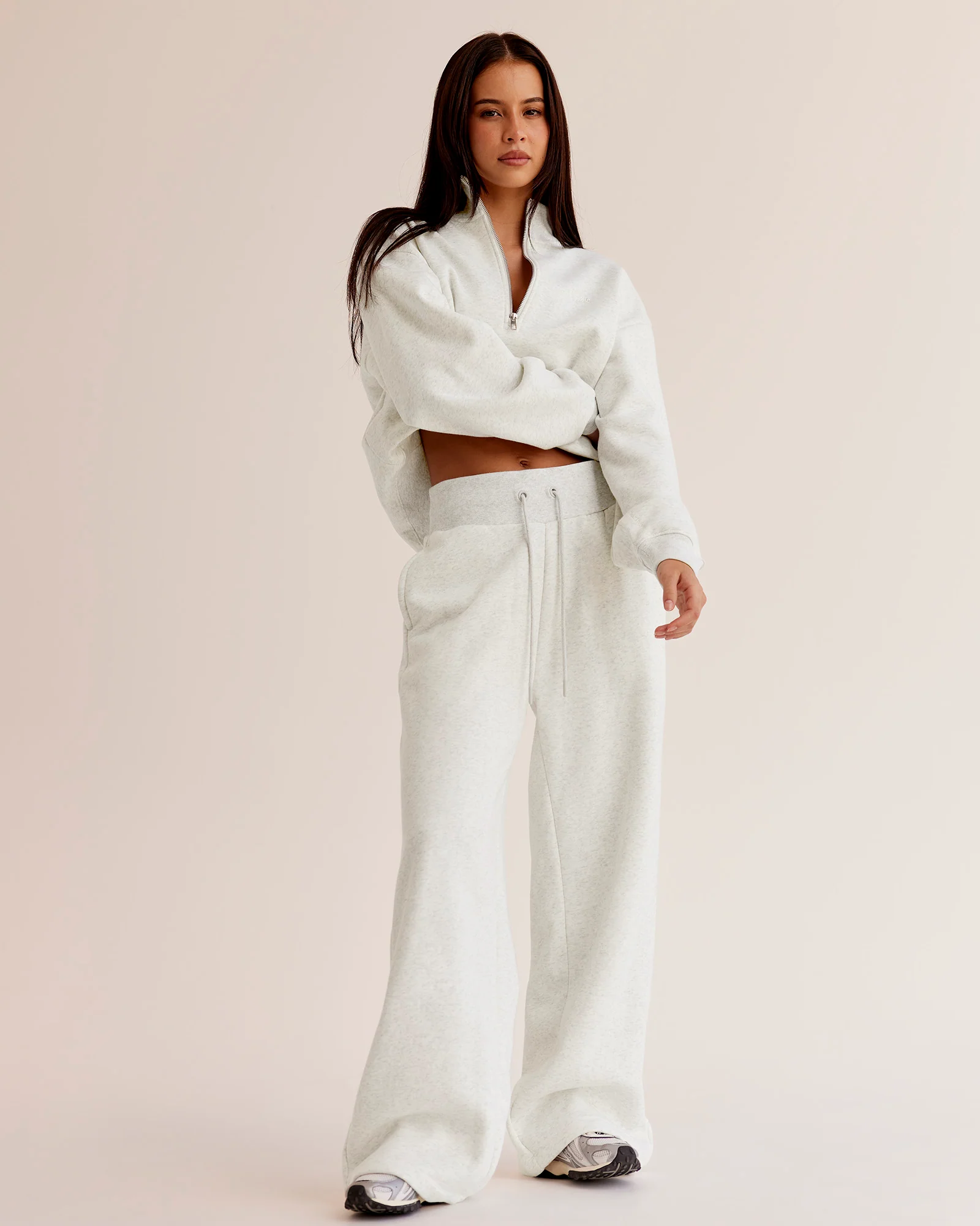 Go-To Oversized Quarter Zip Sweater - Silver Marl - Image 5