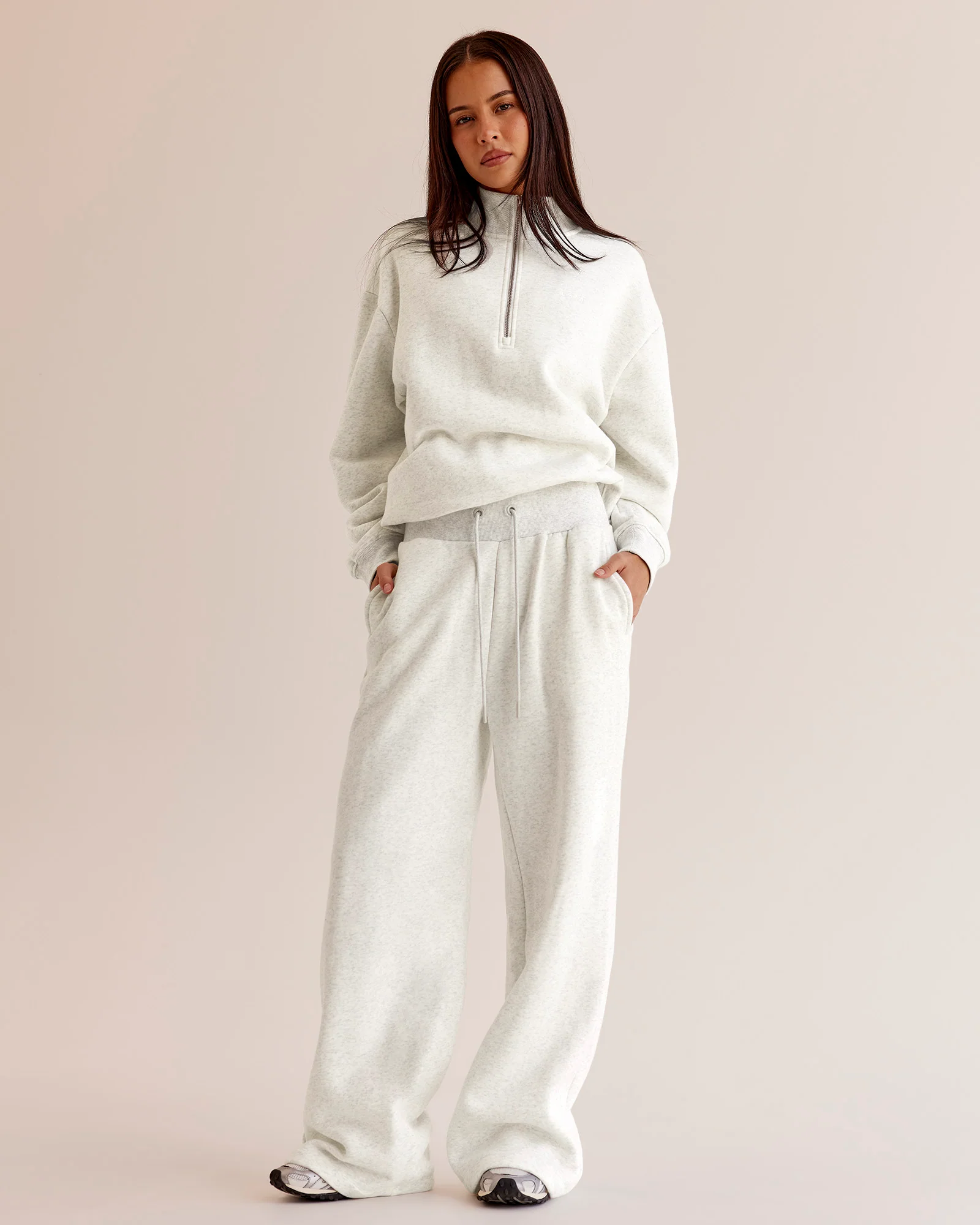 Go-To Oversized Quarter Zip Sweater - Silver Marl - Image 6