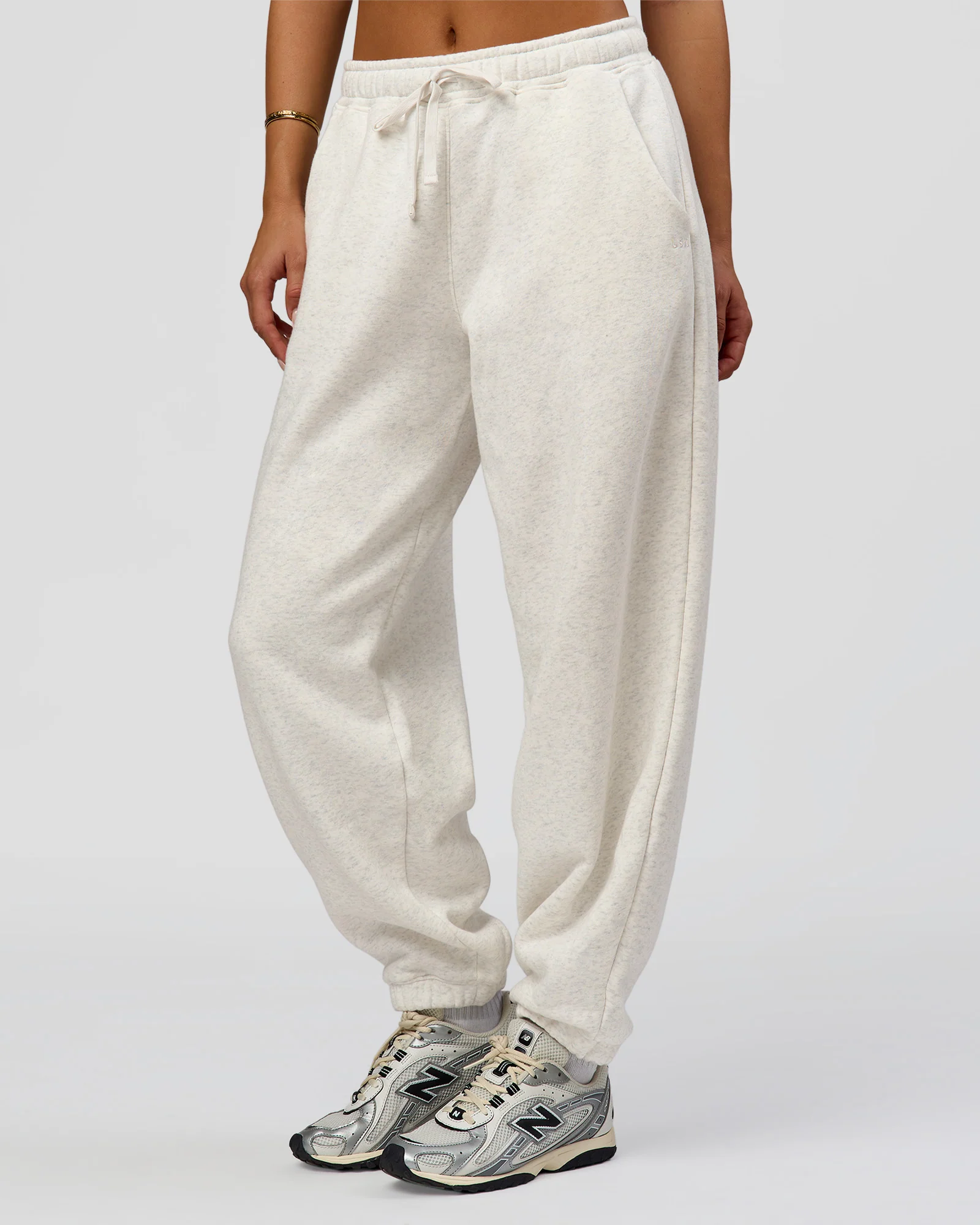 Go-To Oversized Track Pant - Silver Marl - Image 6