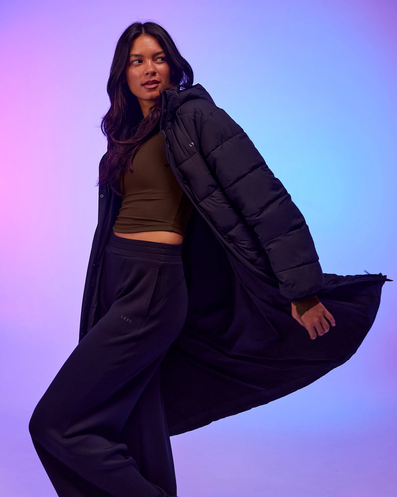 Go-To Puffer Long Jacket - Black - Image 2