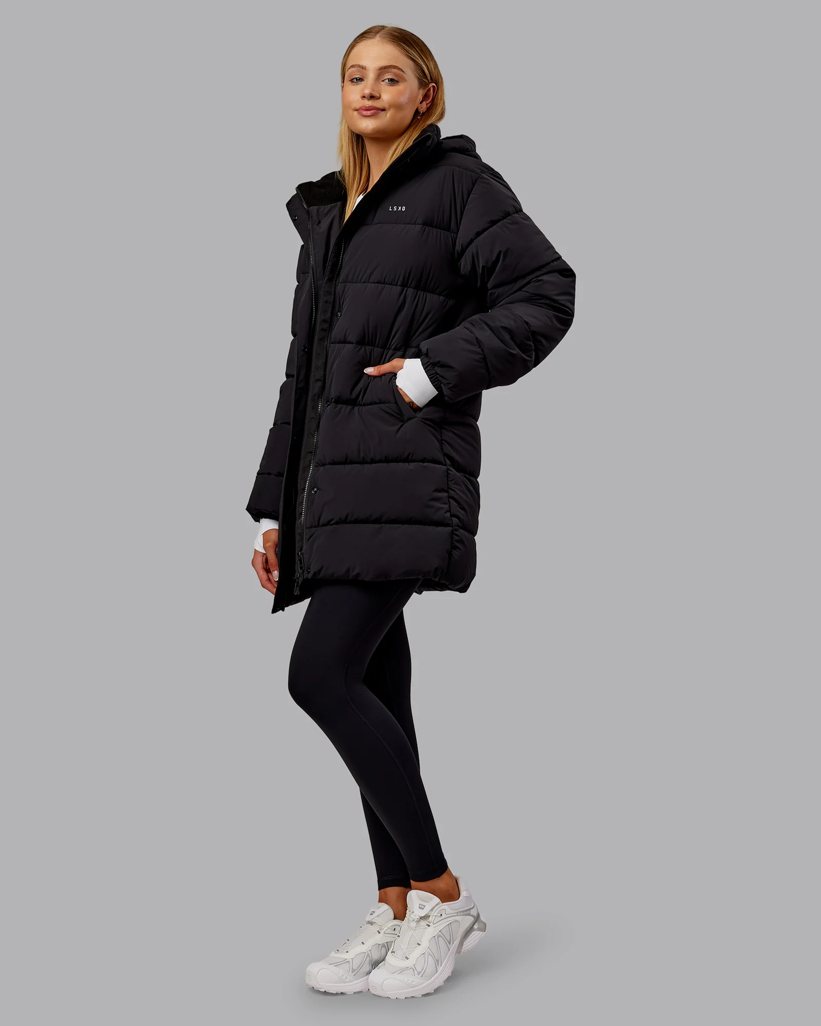 Go-To Puffer Long Jacket - Black - Image 11