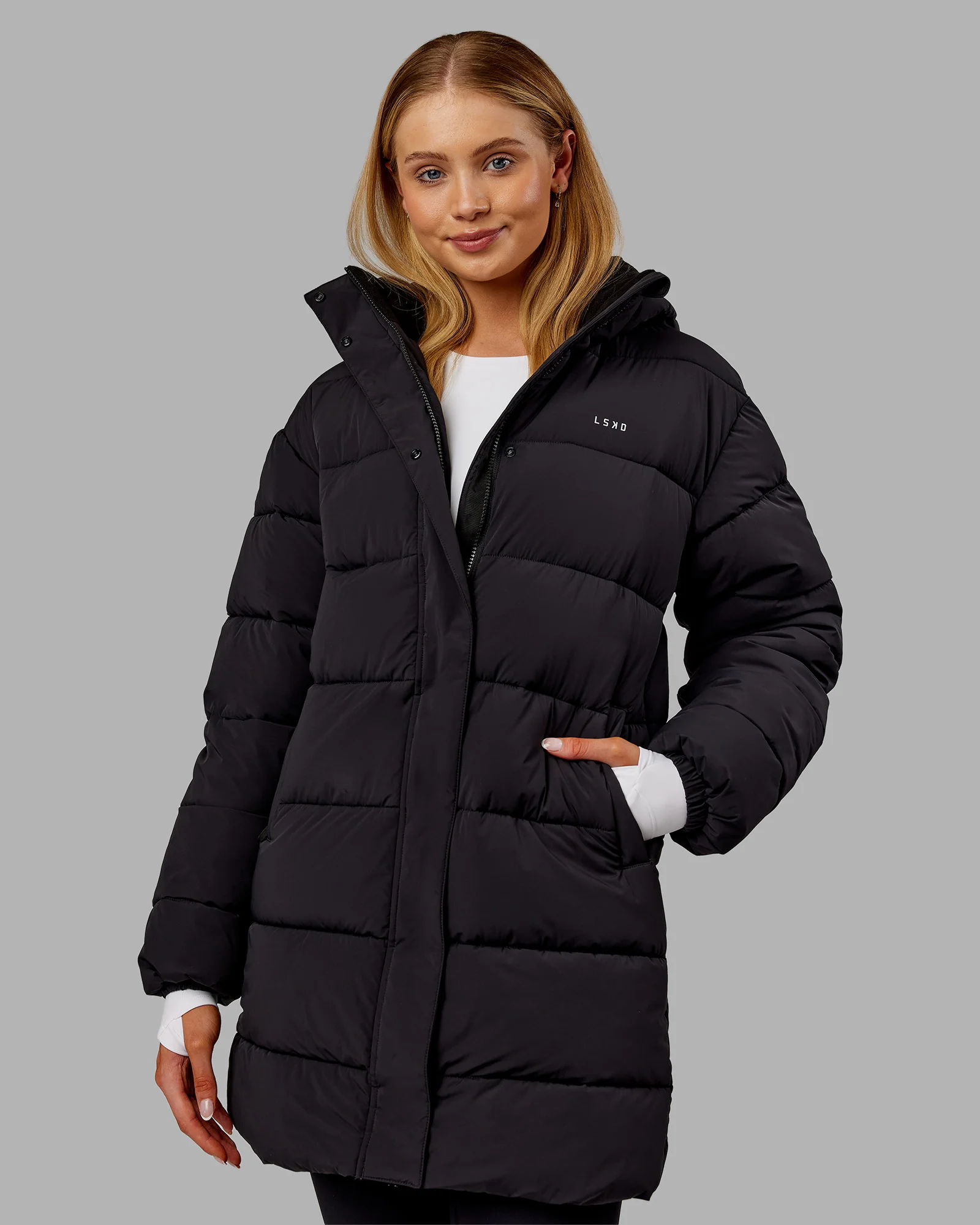 Go-To Puffer Long Jacket - Black - Image 2
