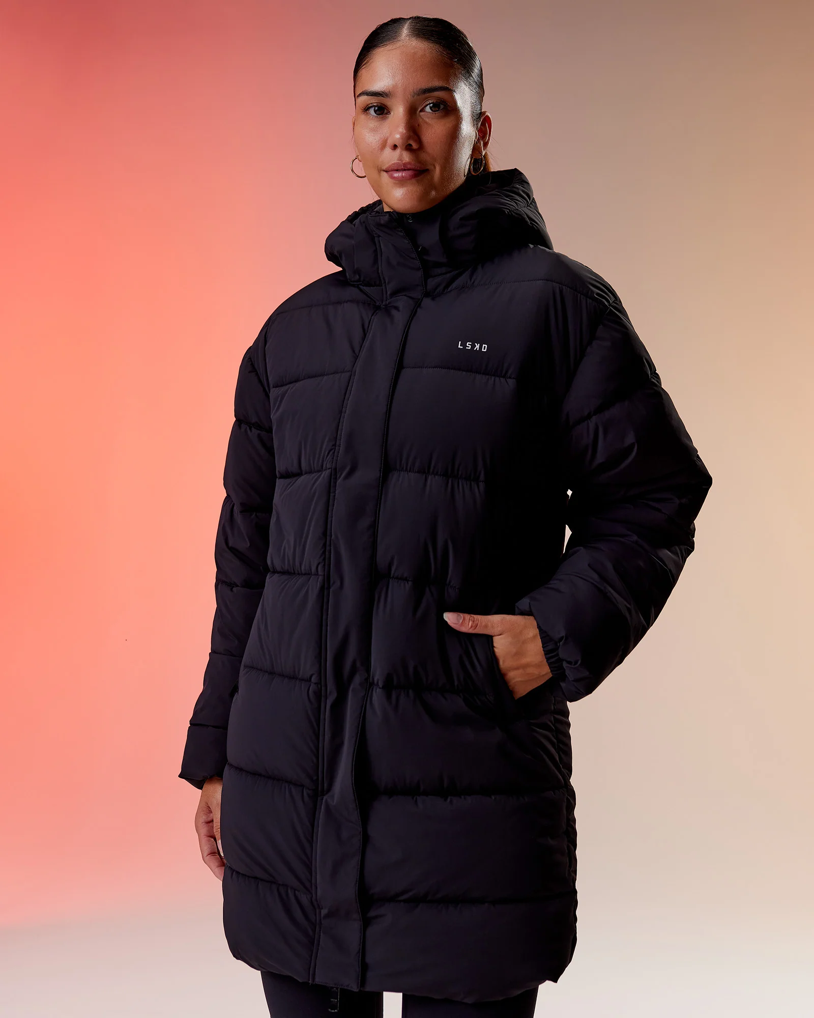 Go-To Puffer Long Jacket - Black - Image 4