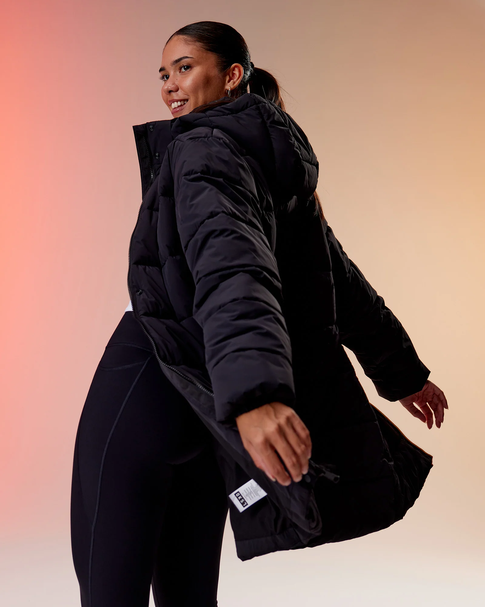 Go-To Puffer Long Jacket - Black - Image 5