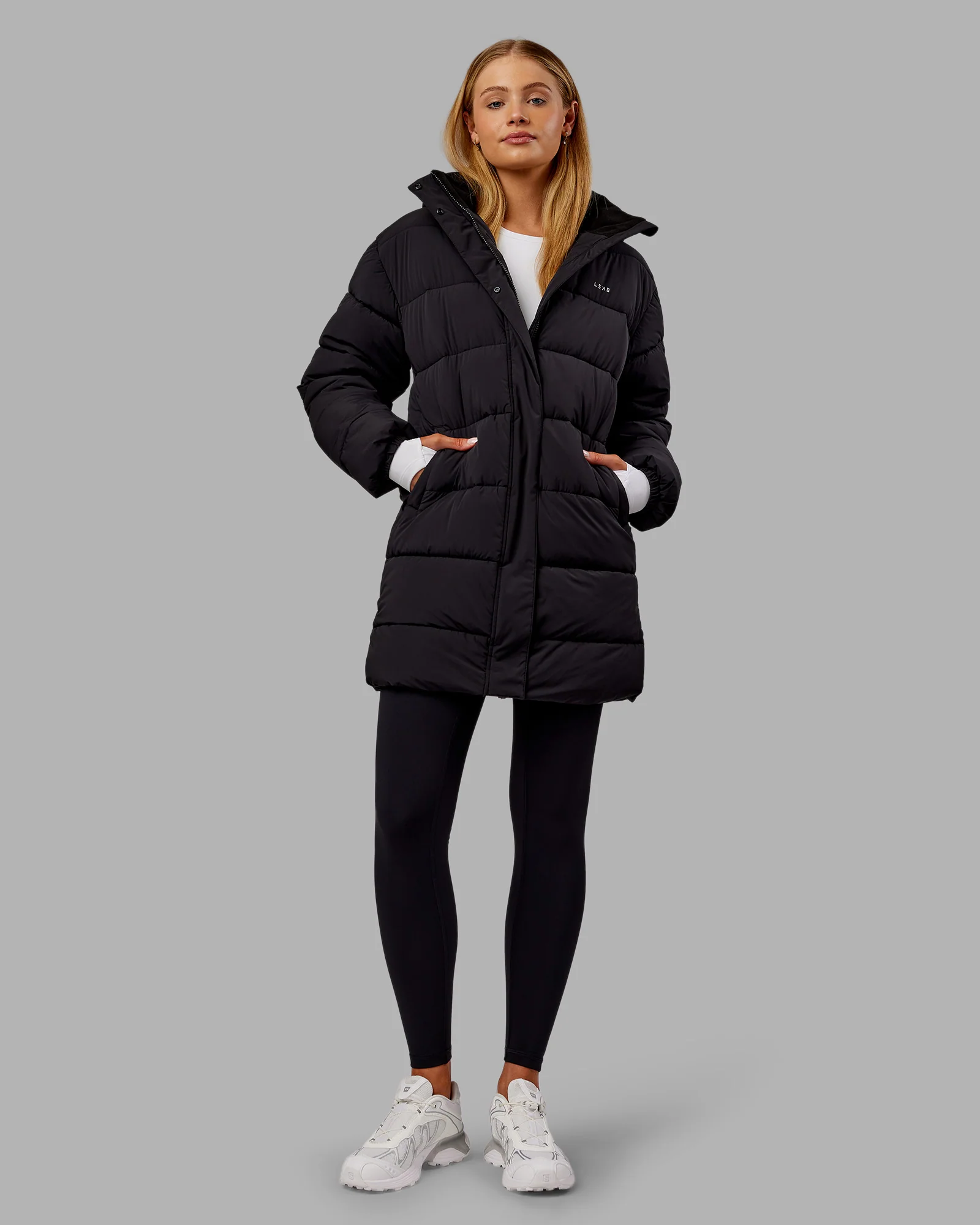 Go-To Puffer Long Jacket - Black - Image 7