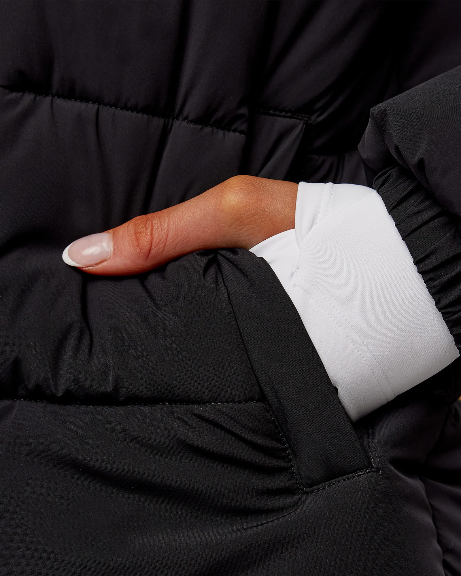 Go-To Puffer Long Jacket - Black - Image 9