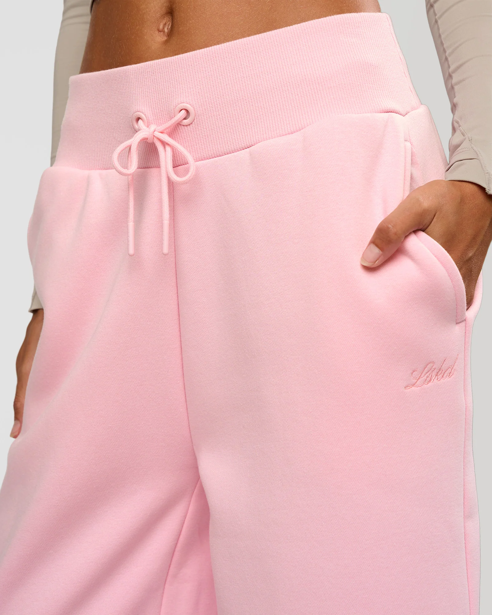 Go-To Script Wide Leg Track Pant - Marshmallow - Image 3