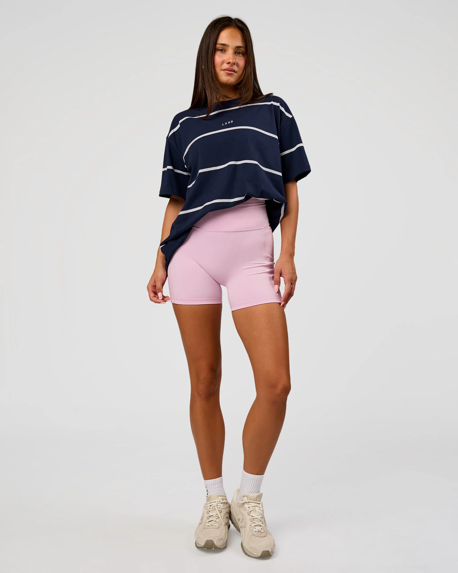 Go-To Stripe FLXCotton Oversized Tee - Future Navy-White - Image 2