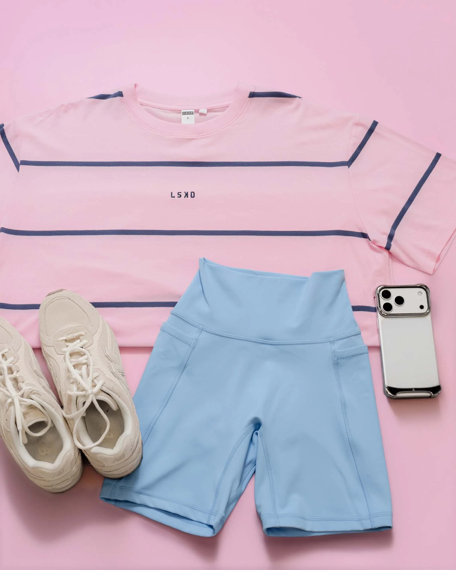 Go-To Stripe FLXCotton Oversized Tee - Marshmallow-Nightshadow - Image 3