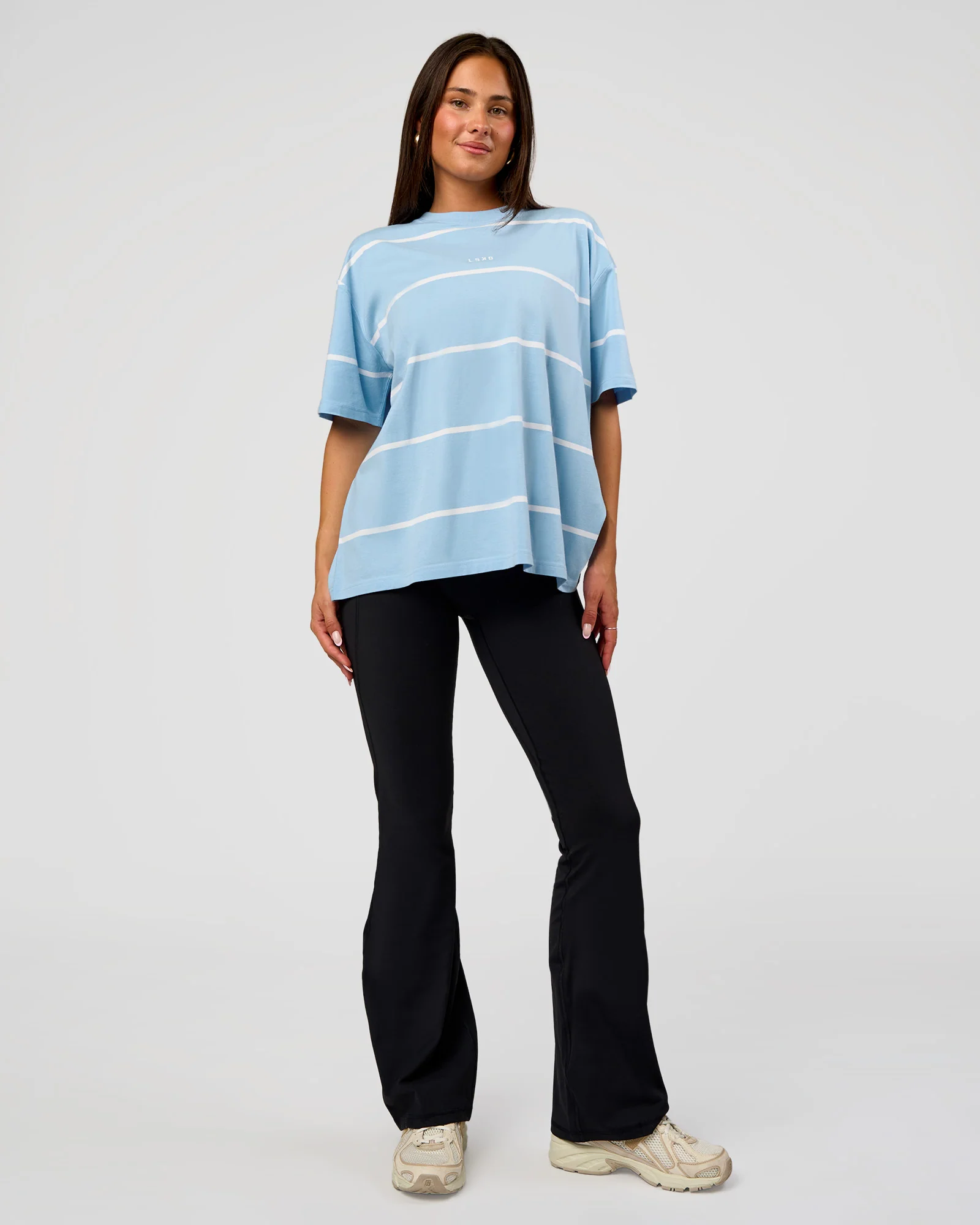 Go-To Stripe FLXCotton Oversized Tee - Open Air-White - Image 7