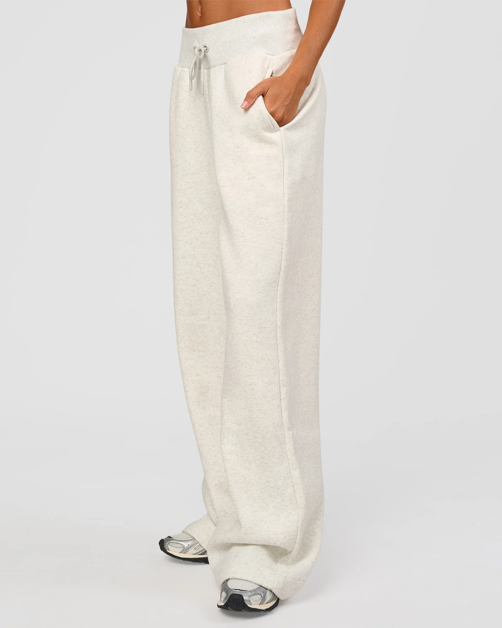 Go-To Wide Leg Track Pant Tall - Silver Marl - Image 9