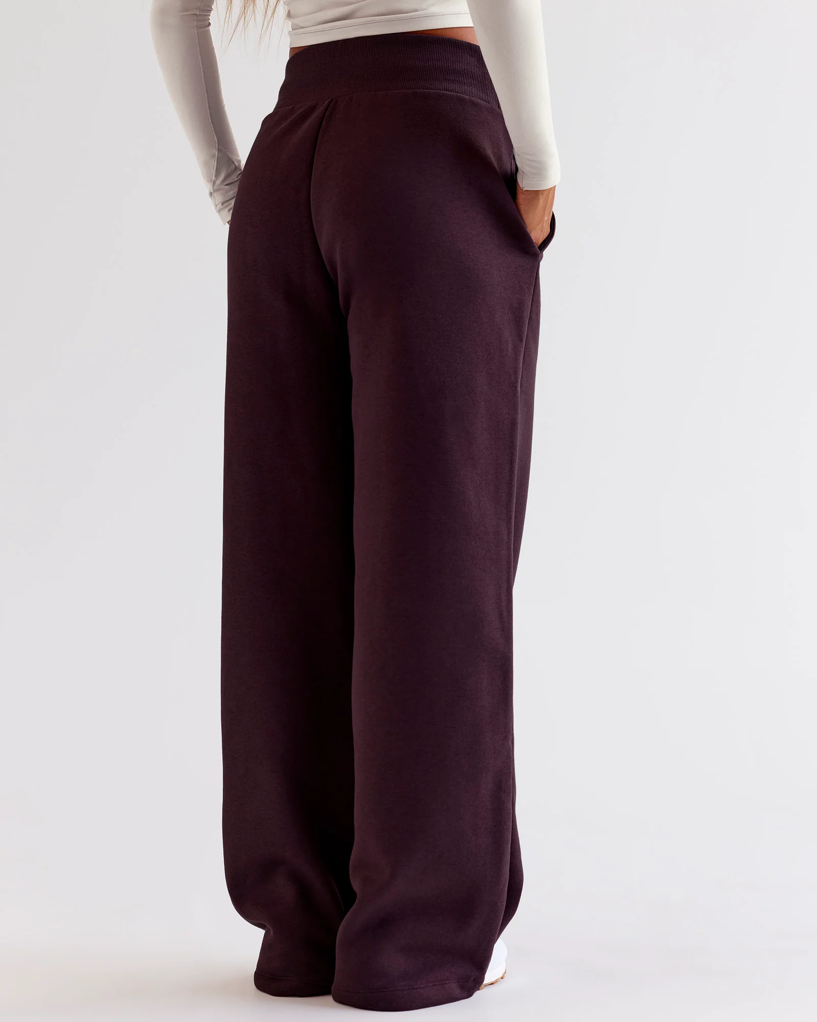 Go-To Wide Leg Track Pant - Midnight Plum - Image 4