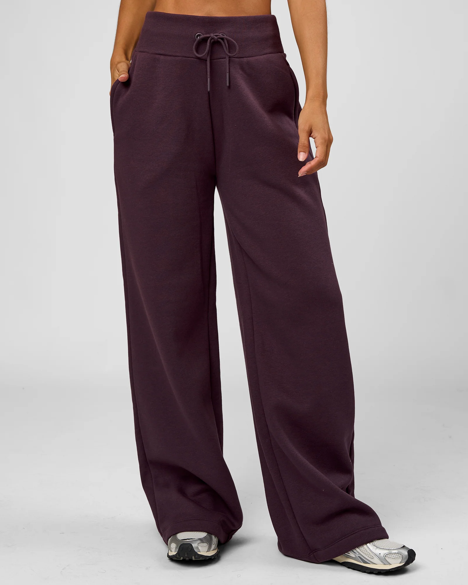 Go-To Wide Leg Track Pant - Midnight Plum - Image 7