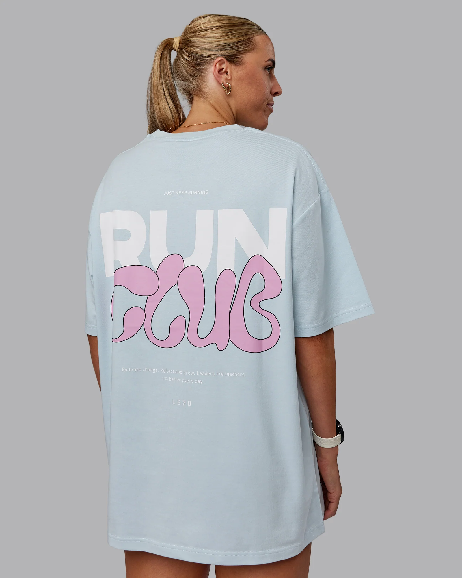 Gone Running FLXCotton Oversize Tee - Skyride-Bubblegum - Image 2