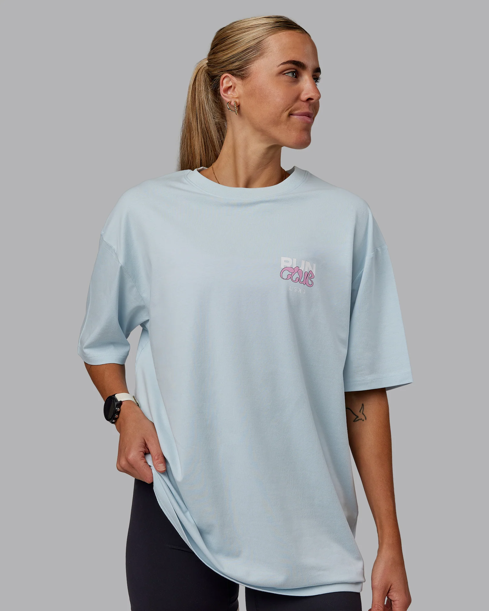 Gone Running FLXCotton Oversize Tee - Skyride-Bubblegum - Image 4