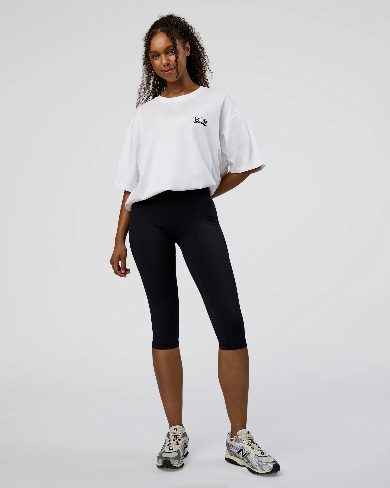 Grid FLXCotton Oversized Tee - White-Black - Image 7