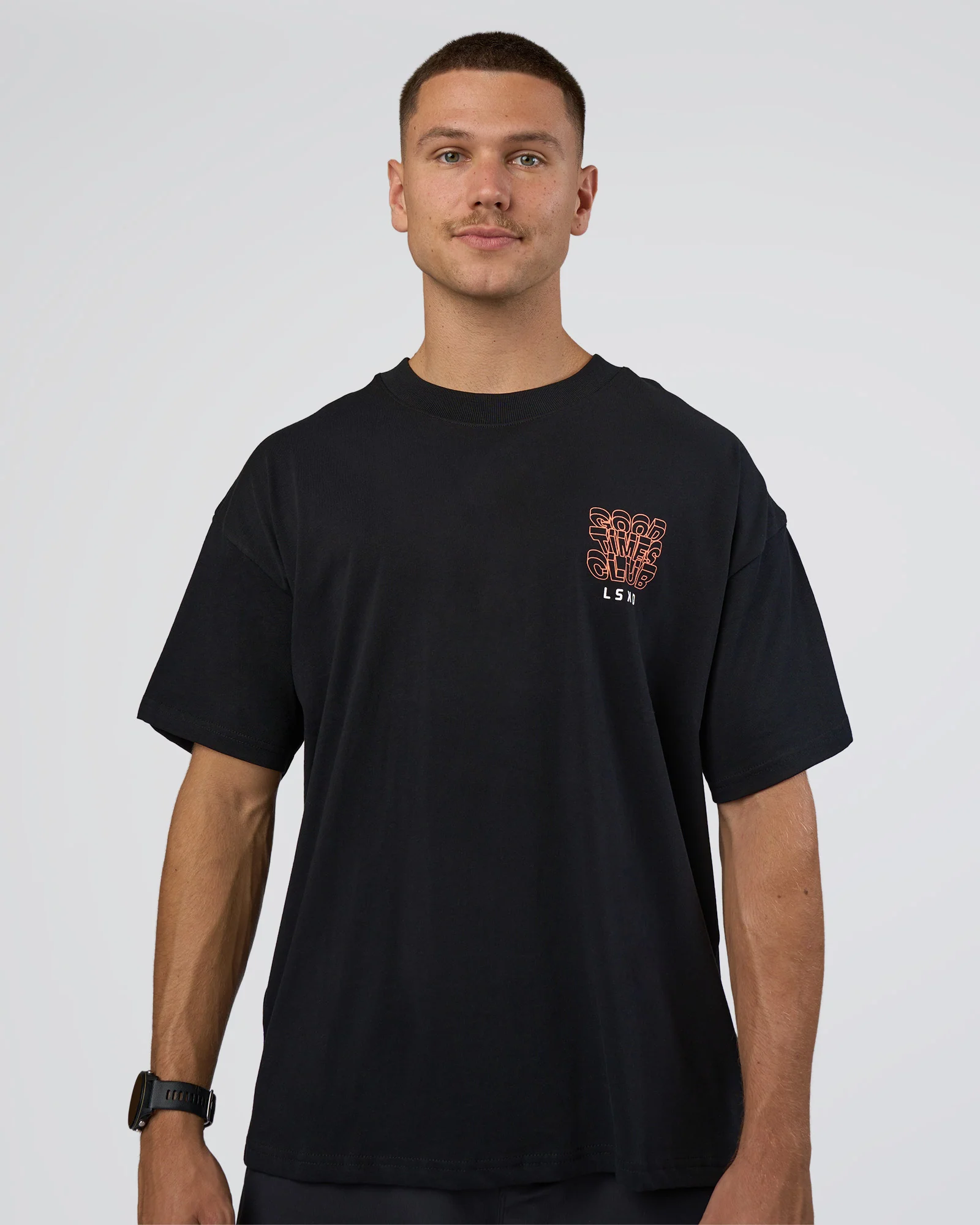 GTC Heavyweight Oversized Tee - Black-Cantaloupe - Image 2