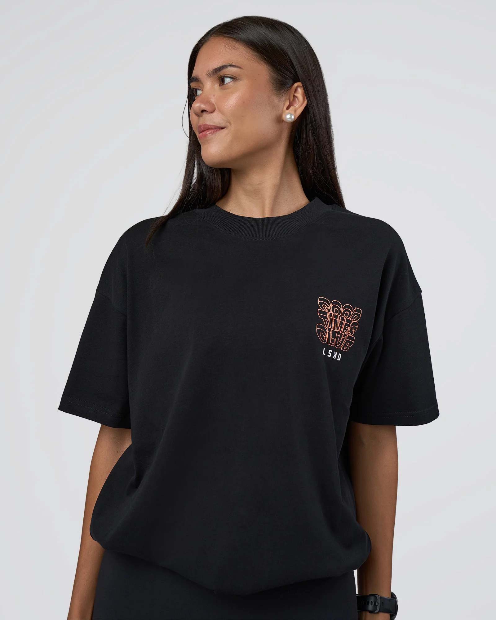 GTC Heavyweight Oversized Tee - Black-Cantaloupe - Image 4