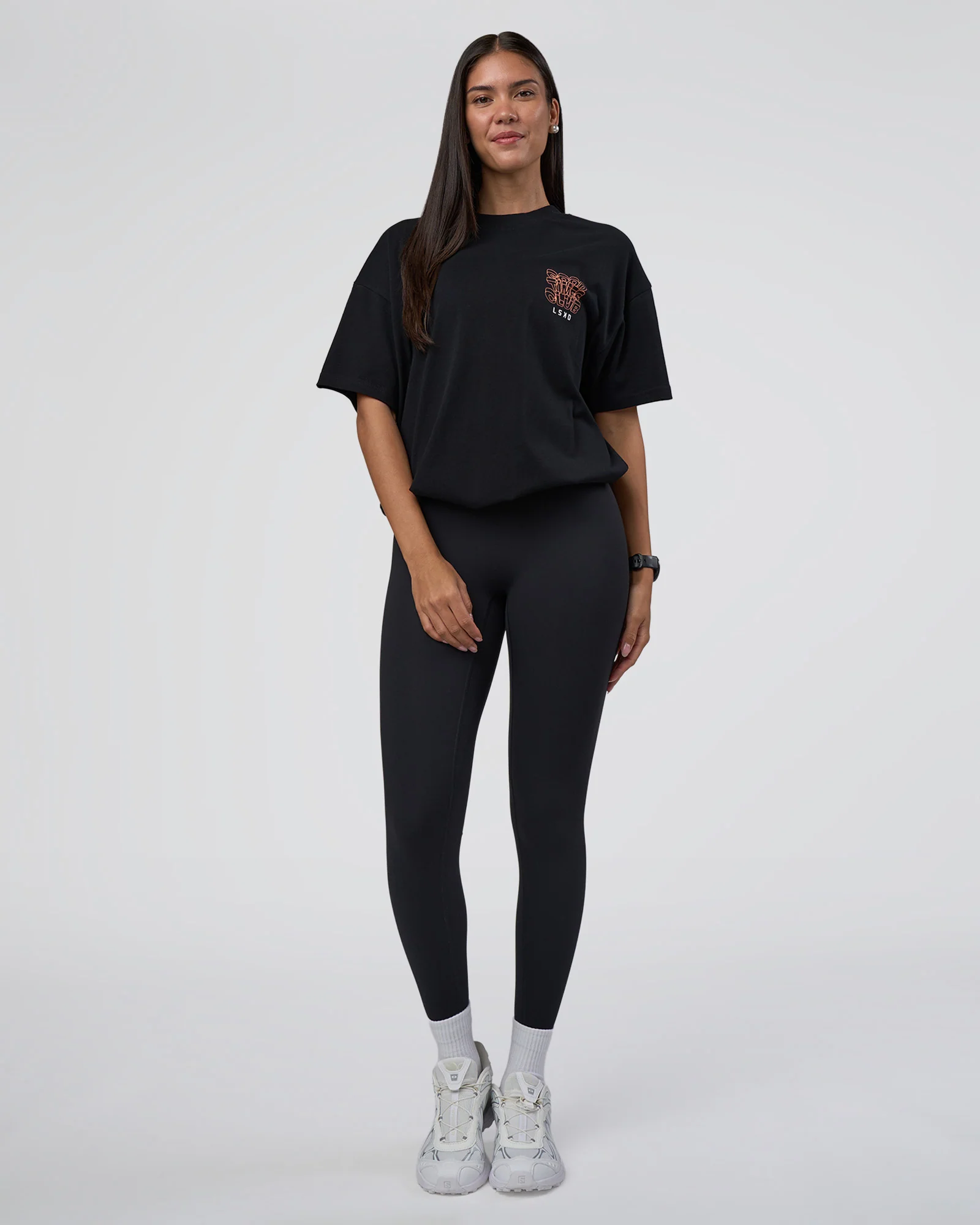 GTC Heavyweight Oversized Tee - Black-Cantaloupe - Image 7