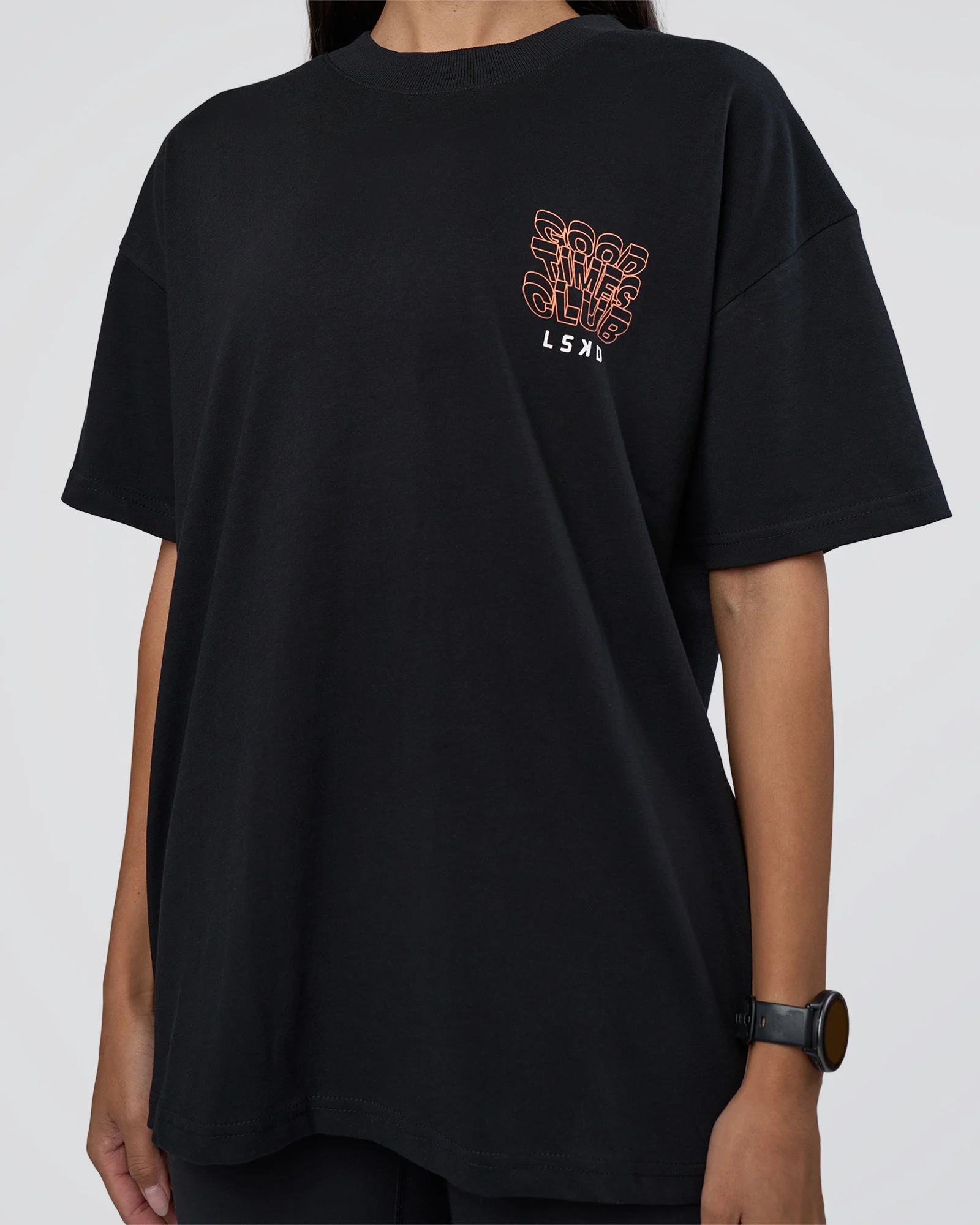 GTC Heavyweight Oversized Tee - Black-Cantaloupe - Image 9