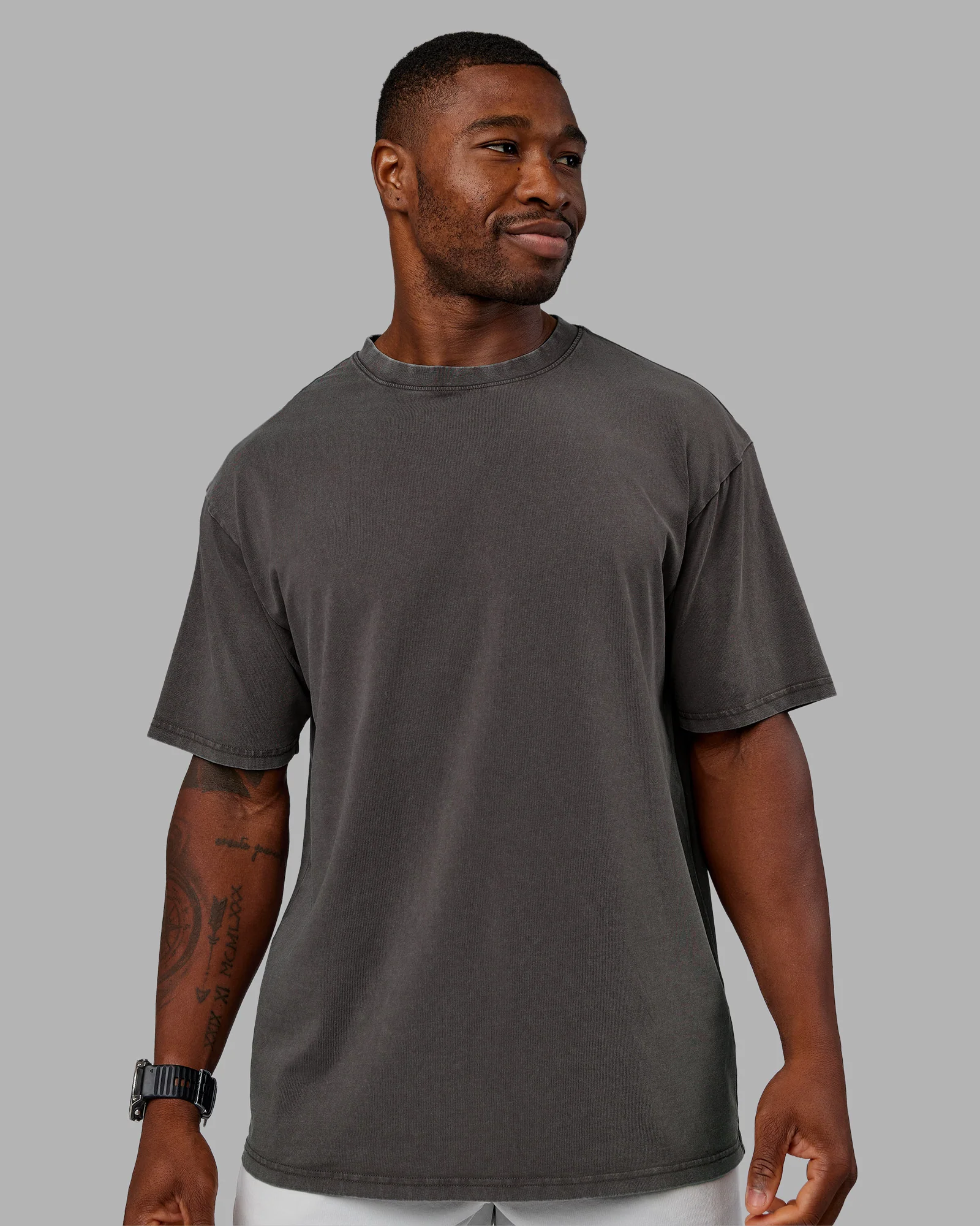 Heart FLXCotton Oversized Tee - Washed Dark Storm-Violet Ray - Image 4