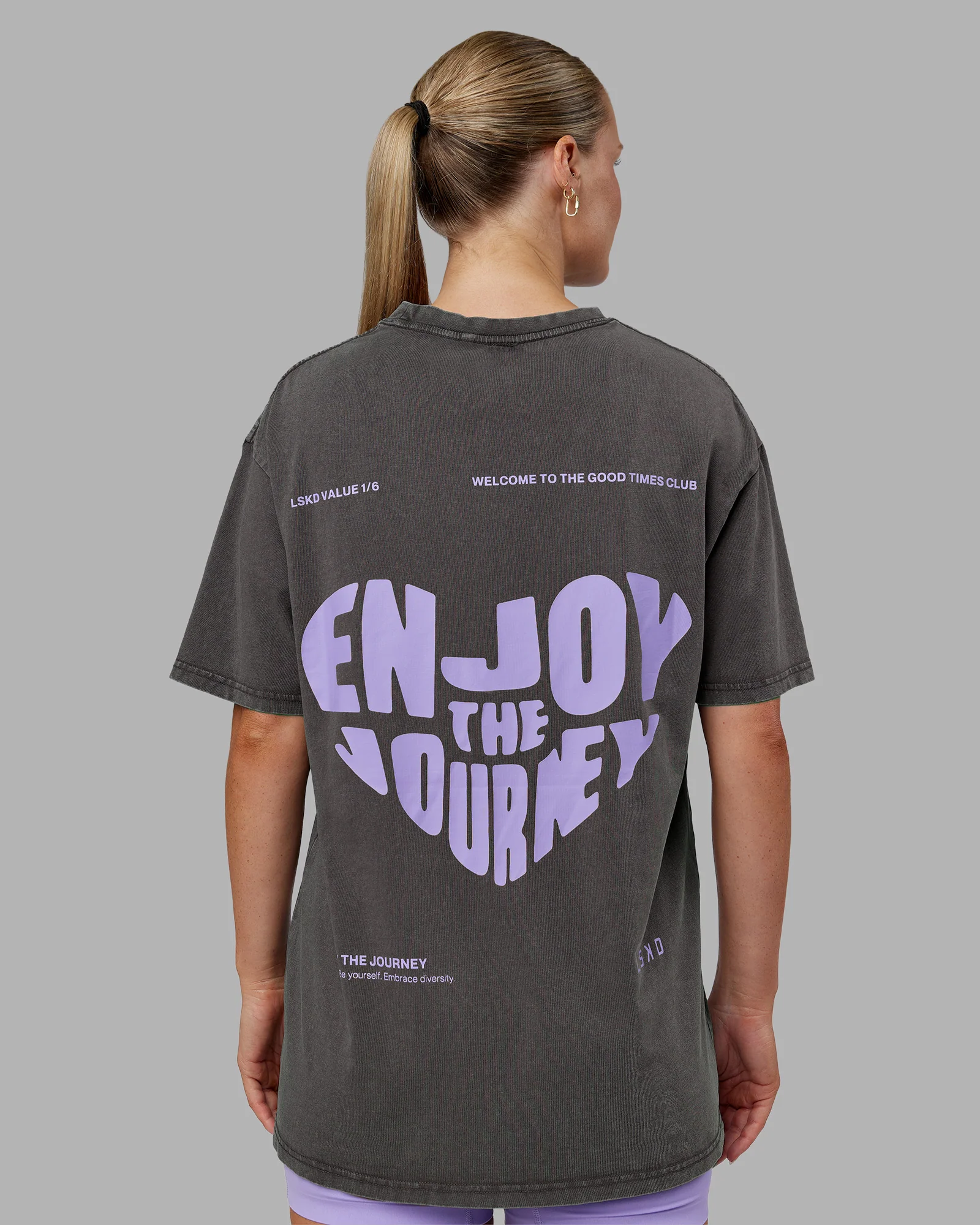 Heart FLXCotton Oversized Tee - Washed Dark Storm-Violet Ray - Image 7