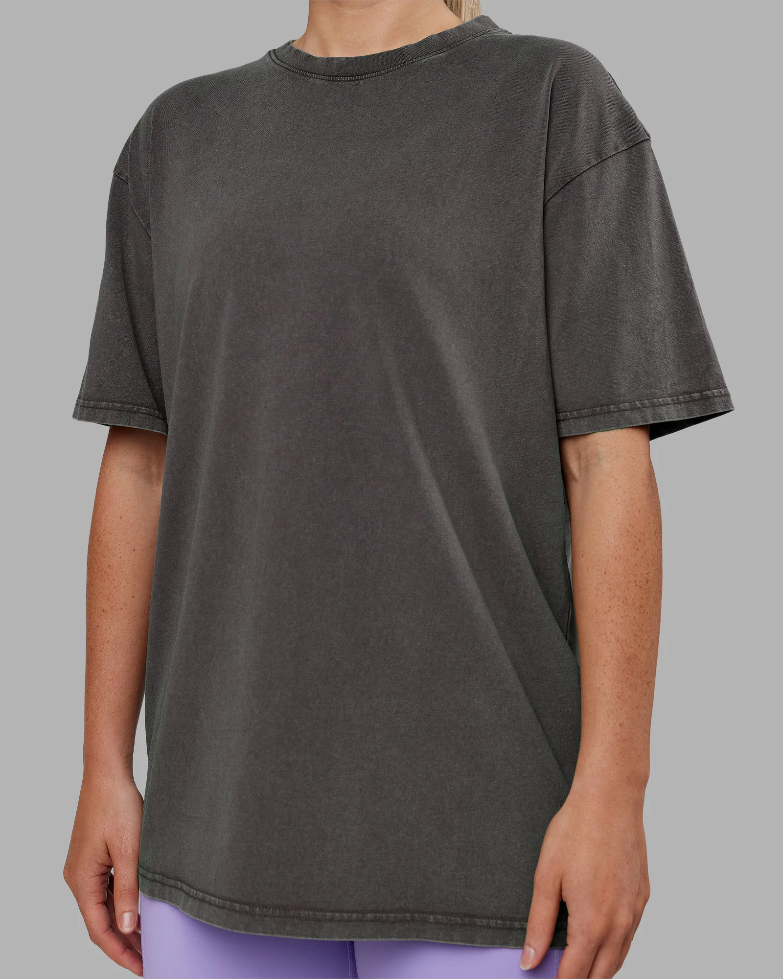 Heart FLXCotton Oversized Tee - Washed Dark Storm-Violet Ray - Image 8
