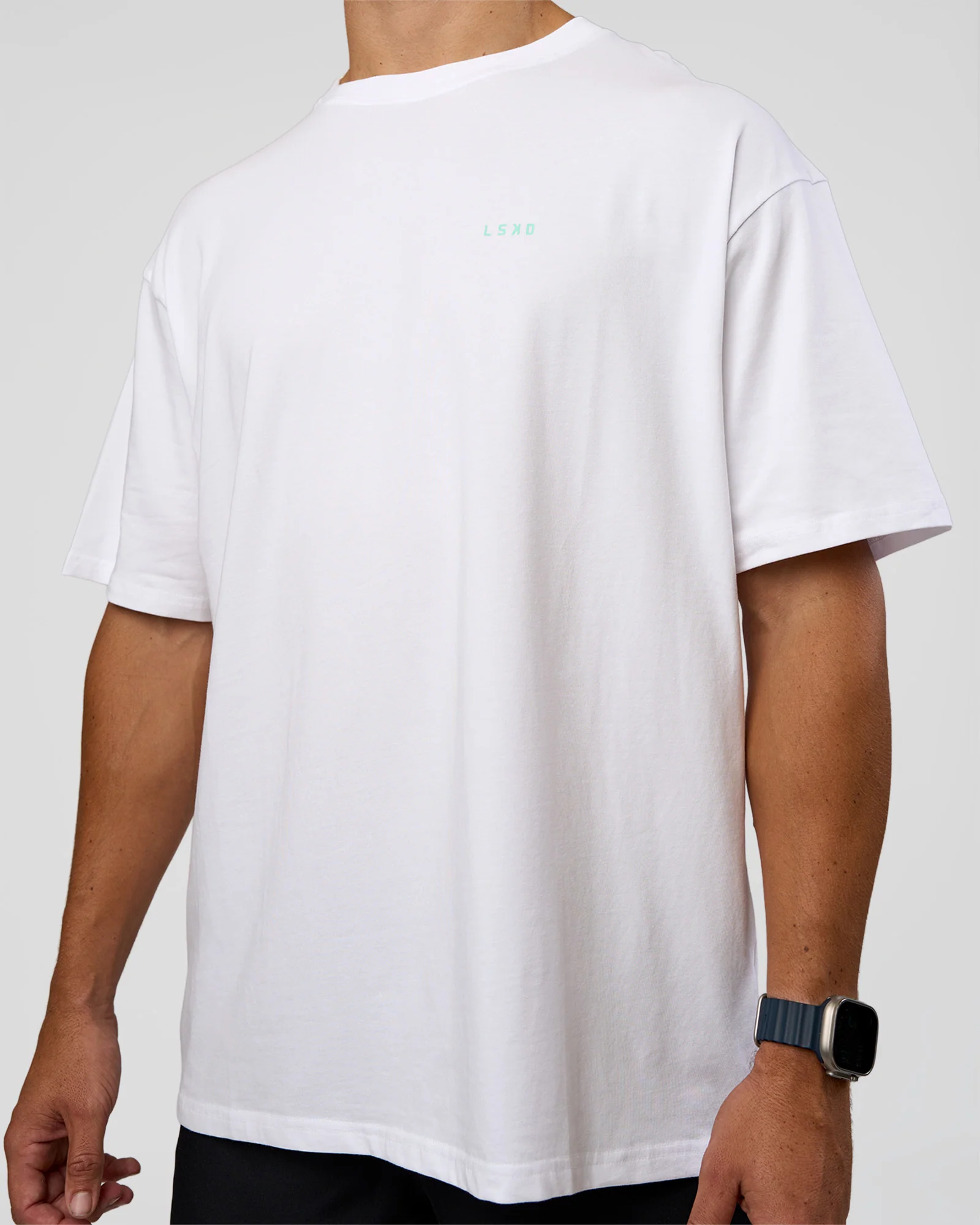 High Run FLXCotton Oversized Tee - White-Jelly Mint - Image 7