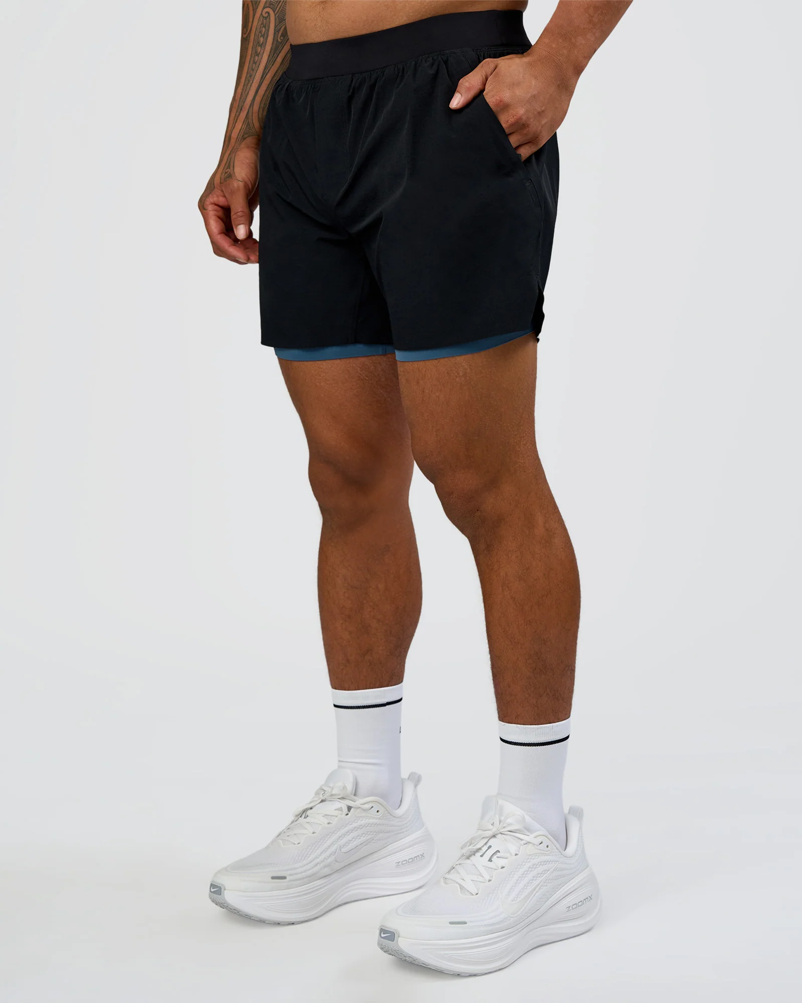 Hybrid Lined 5" Short - Black-Indigo - Image 8