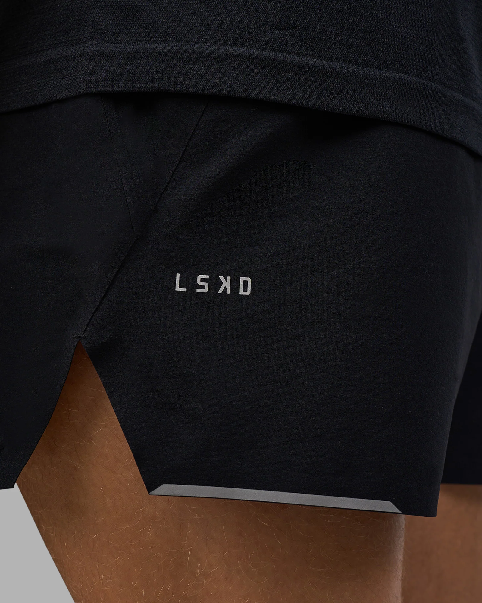 Hybrid Lined 5" Short - Black-Reflective - Image 8