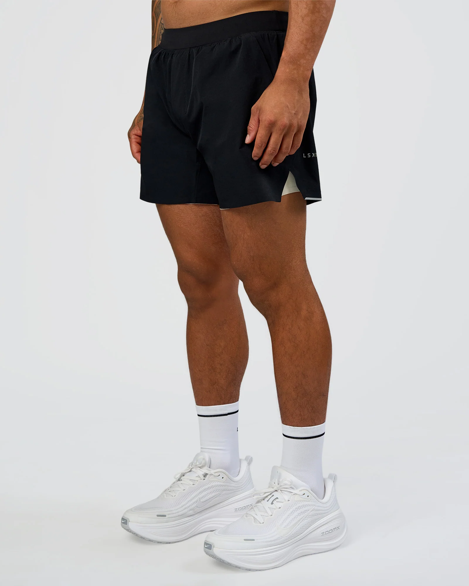 Hybrid Lined 5" Short - Black-Shale Beige - Image 6