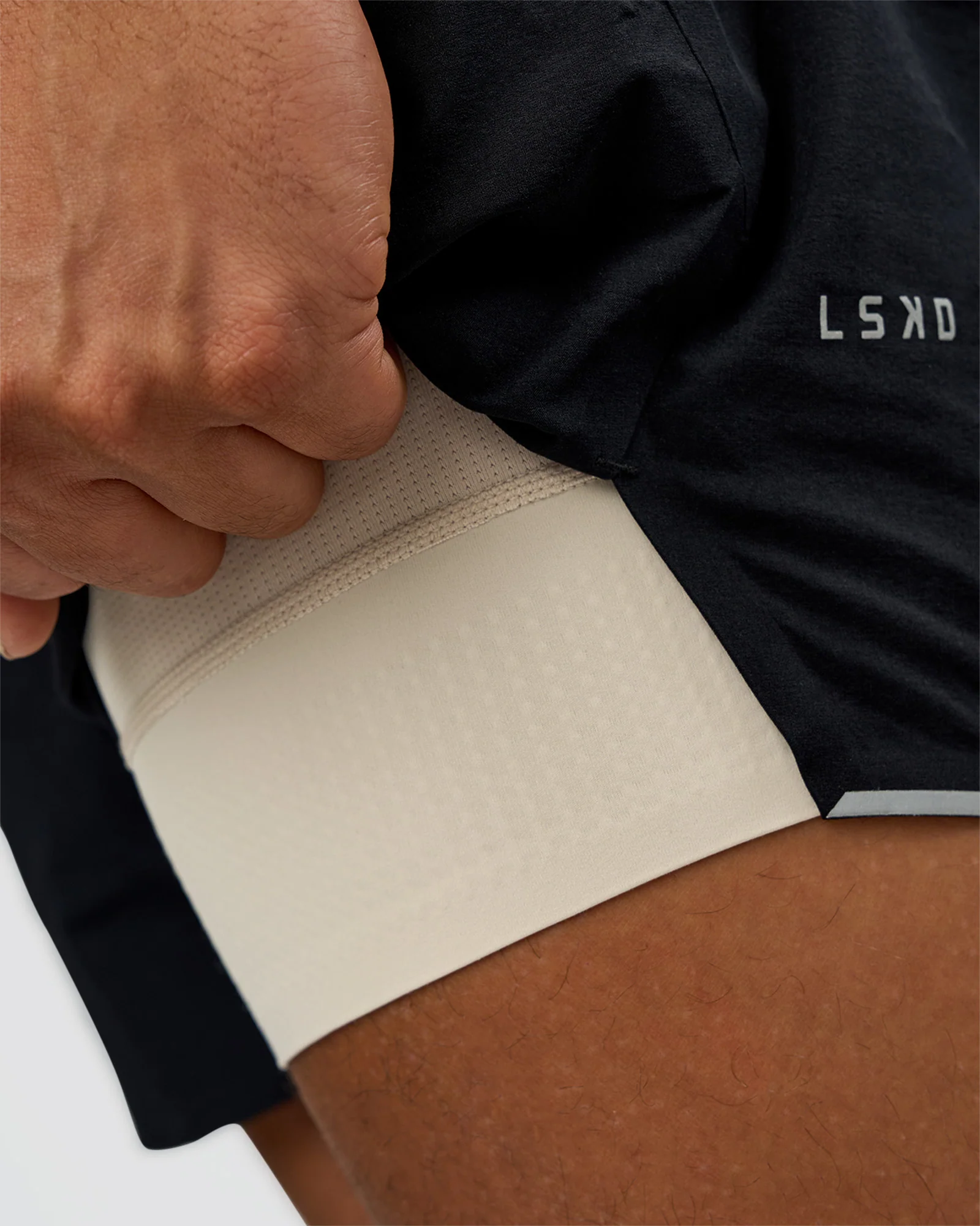 Hybrid Lined 5" Short - Black-Shale Beige - Image 8