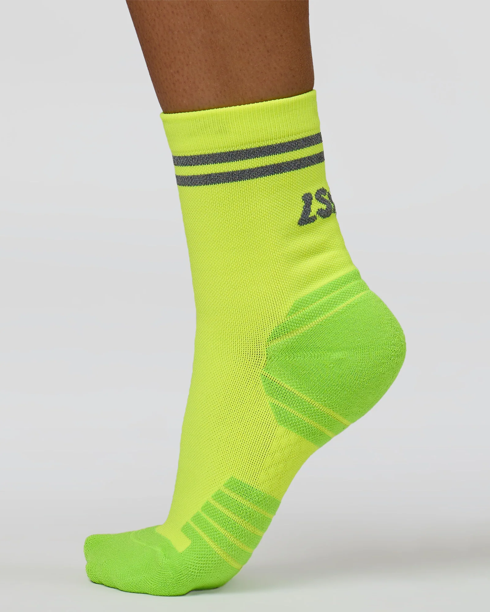 Hype Performance Quarter Socks - Lime Glo-Reflective - Image 2