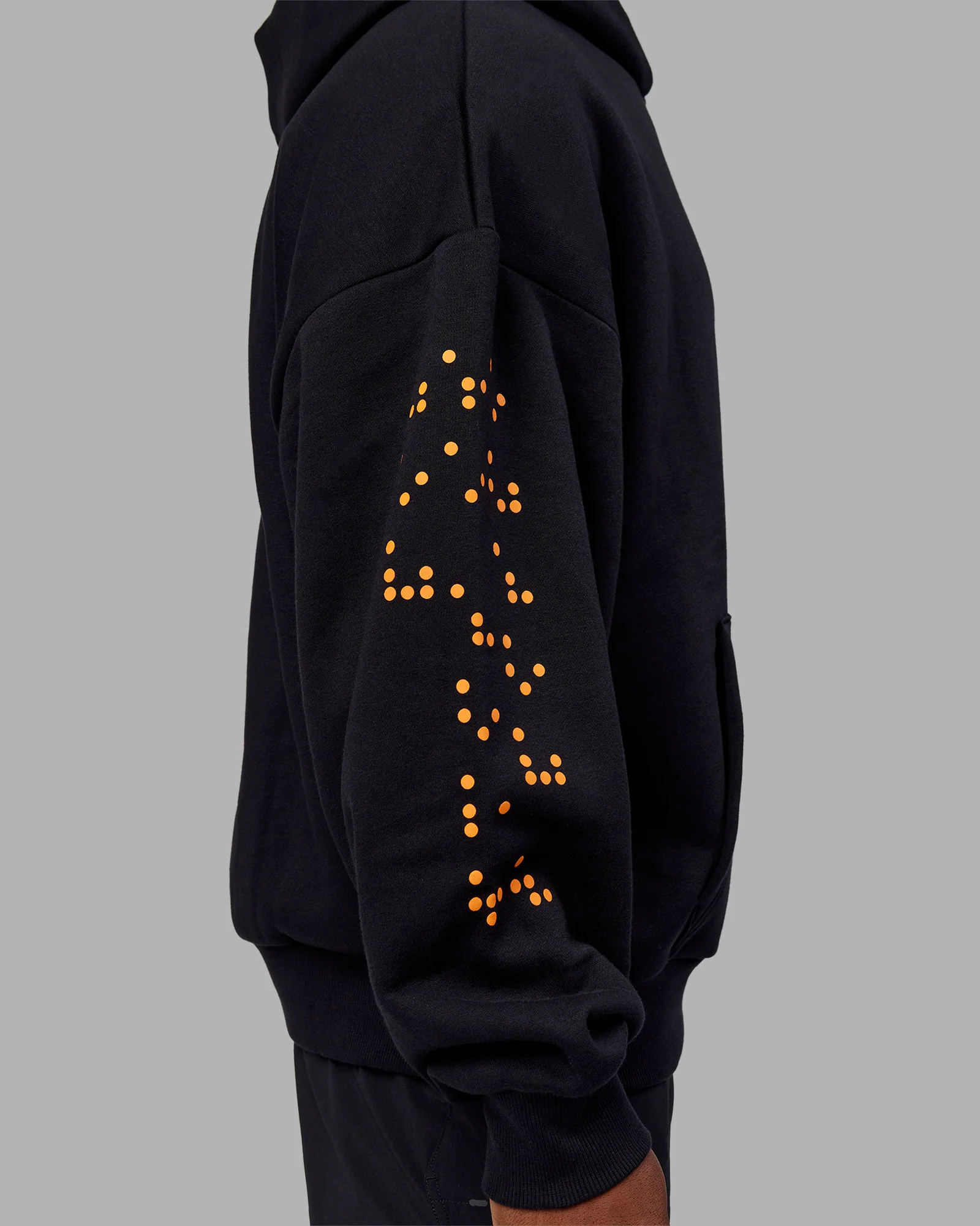 Hyped Unisex Oversized Hoodie - Black-Vibrant Orange - Image 5