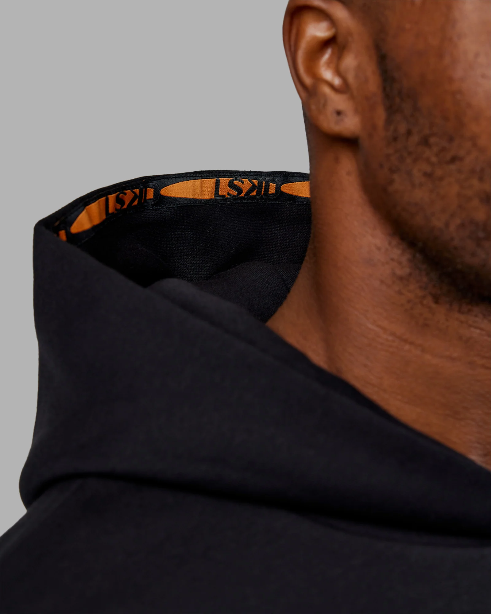 Hyped Unisex Oversized Hoodie - Black-Vibrant Orange - Image 7