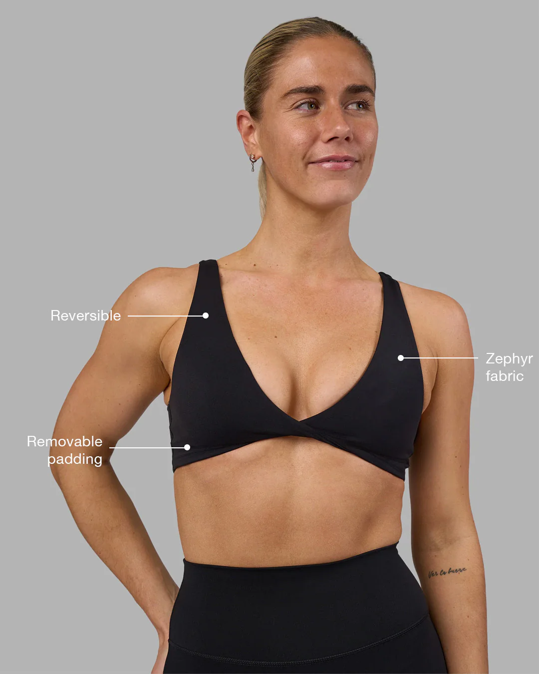 Impulse Reversible Sports Bra - Black - Image 2